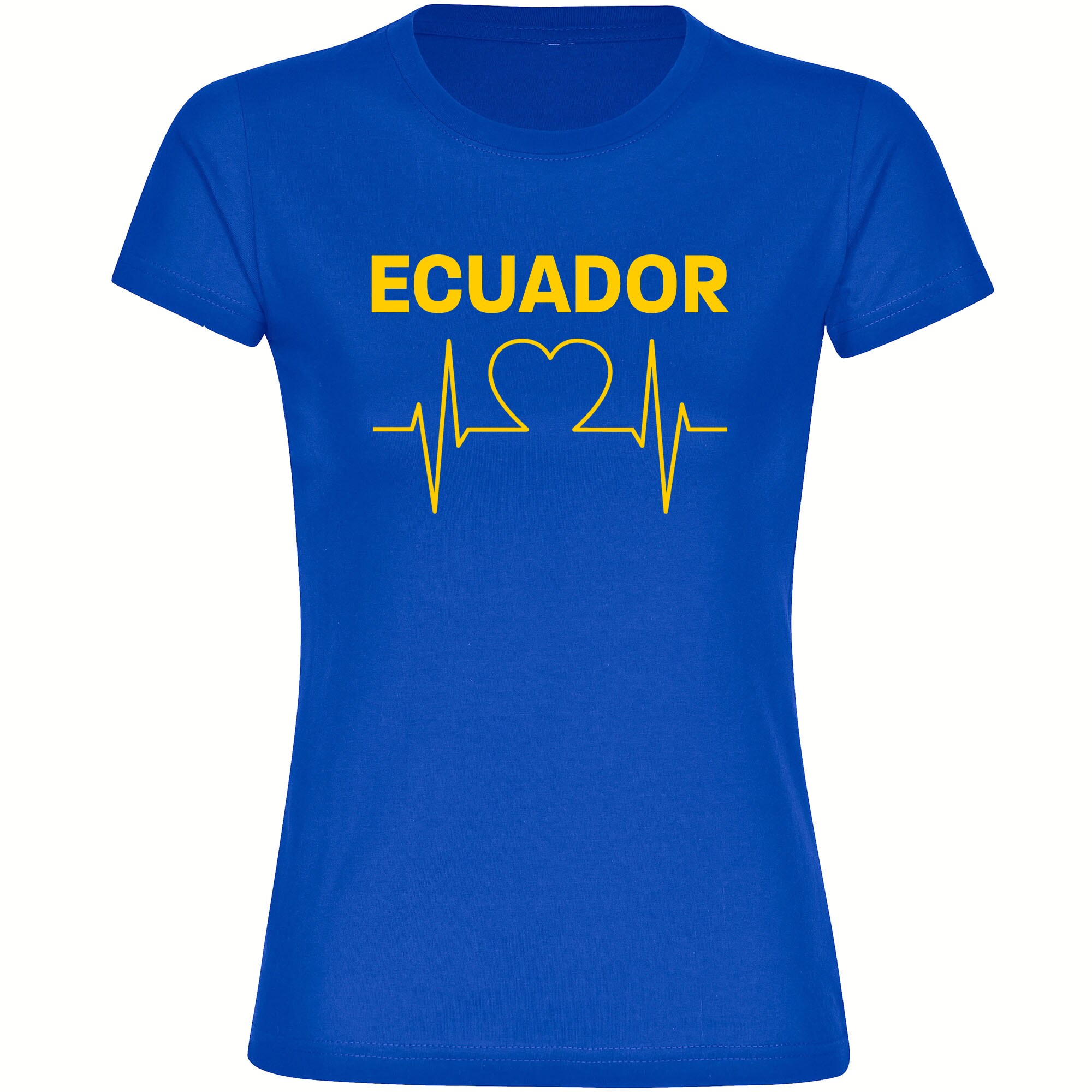 multifanshop Damen T-Shirt - Ecuador - Herzschlag - Druck gelb - Frauen - Bild 1