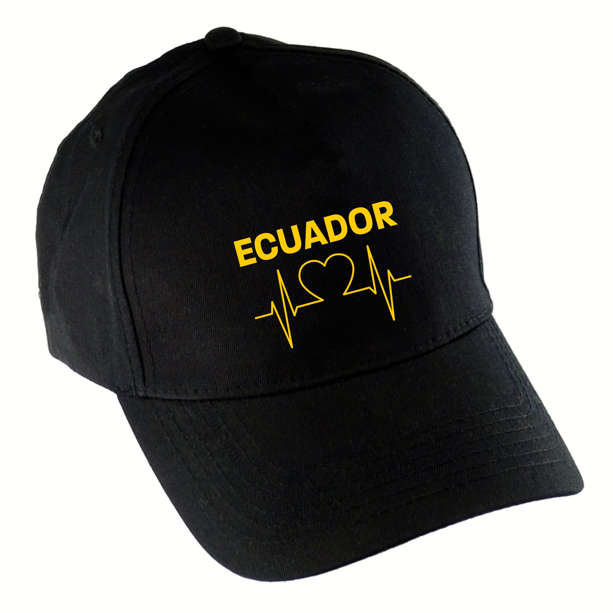 multifanshop Baseballcap - Ecuador - Herzschlag - Druck gelb - M&uuml;tze - Bild 1