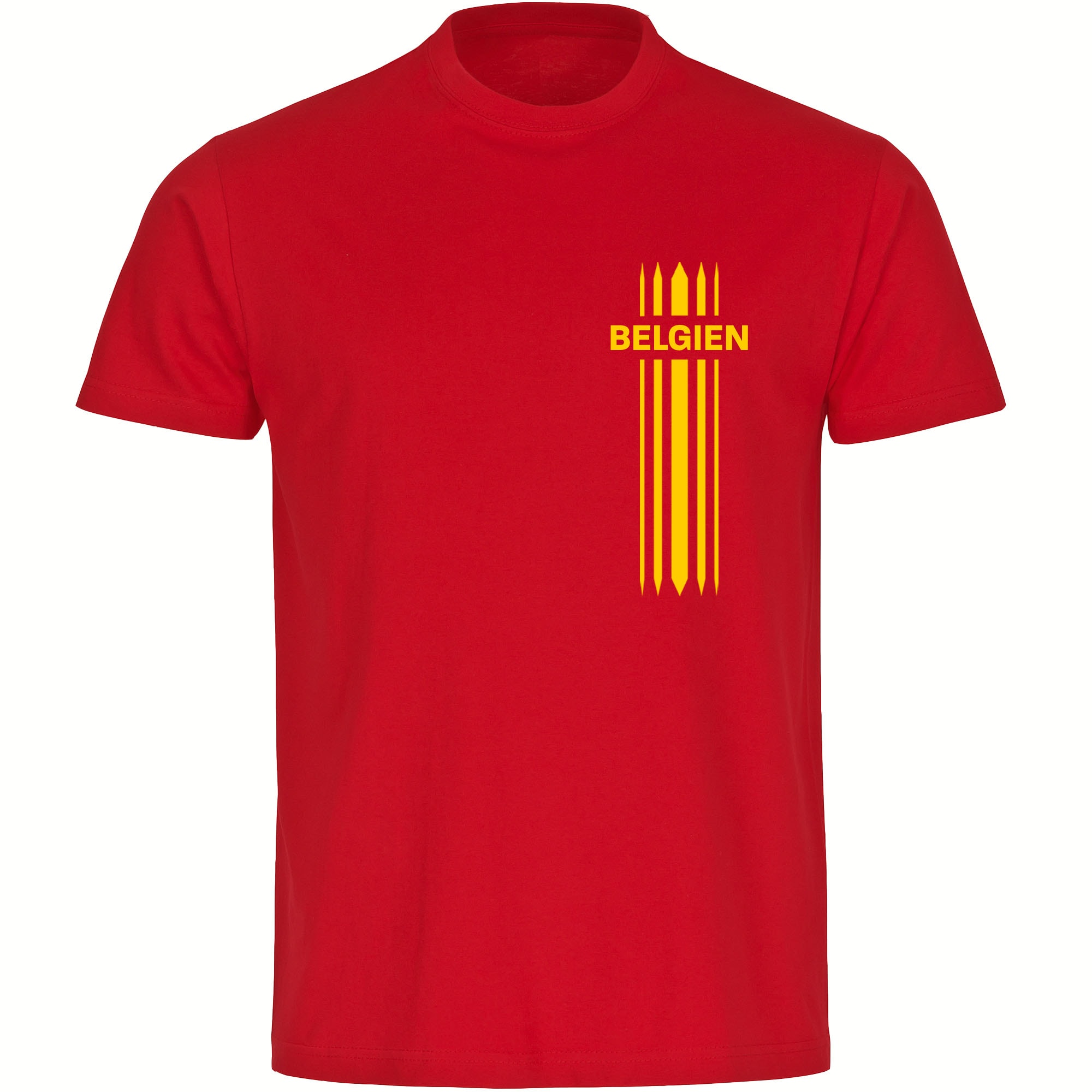 multifanshop Herren T-Shirt - Belgien - Streifen - Druck gelb - M&auml;nner - Bild 1