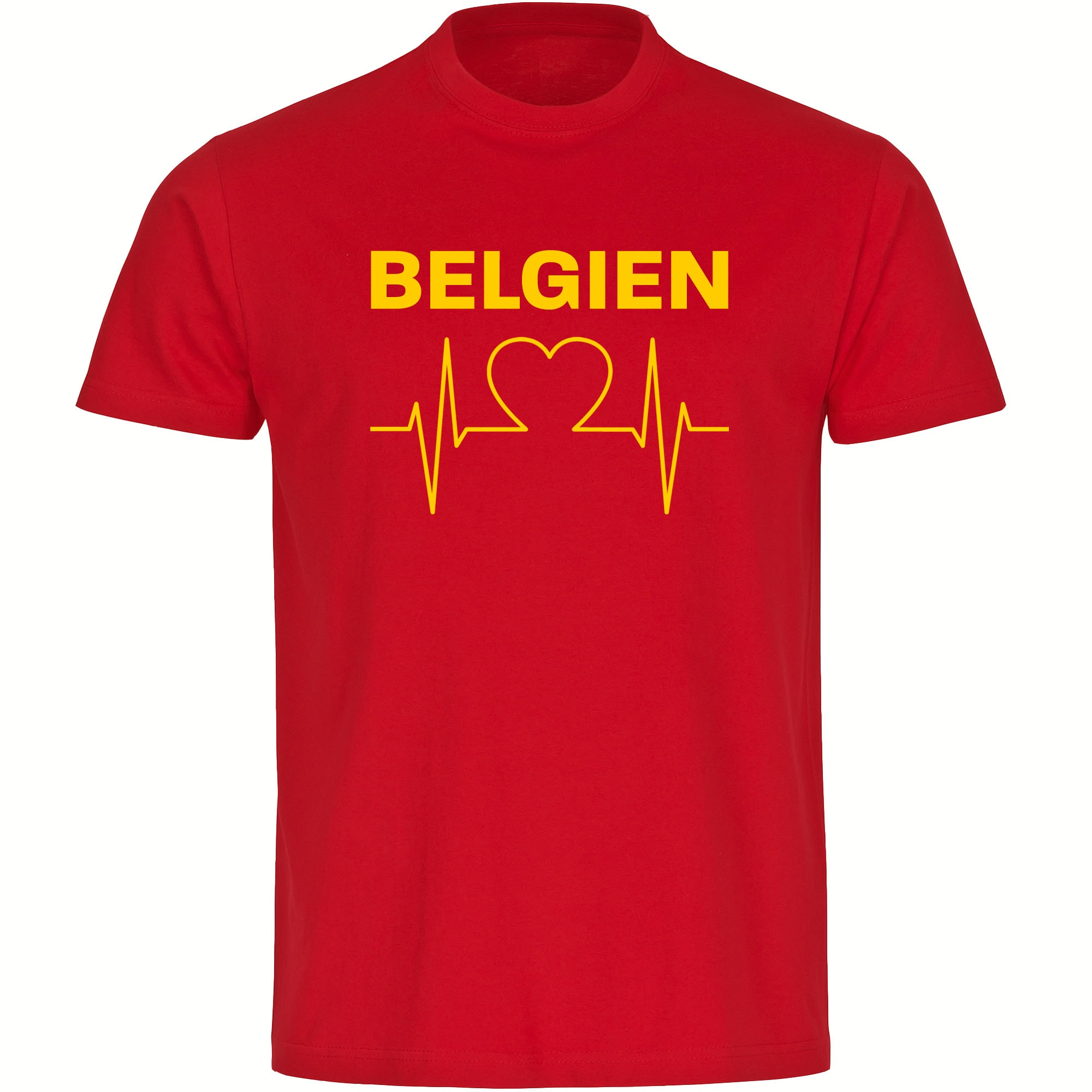 multifanshop Kinder T-Shirt - Belgien - Herzschlag - Druck gelb - Kind - Bild 1