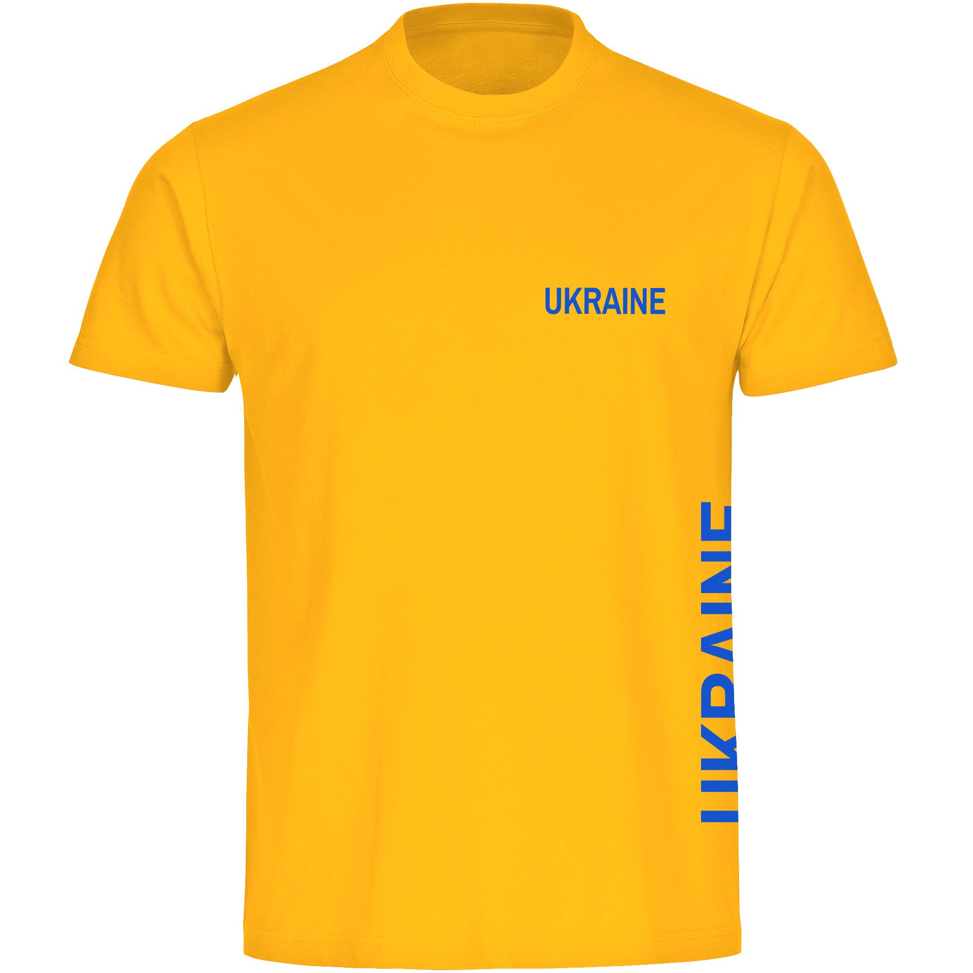 multifanshop Herren T-Shirt - Ukraine - Brust & Seite - Druck blau - M&auml;nner - Bild 1