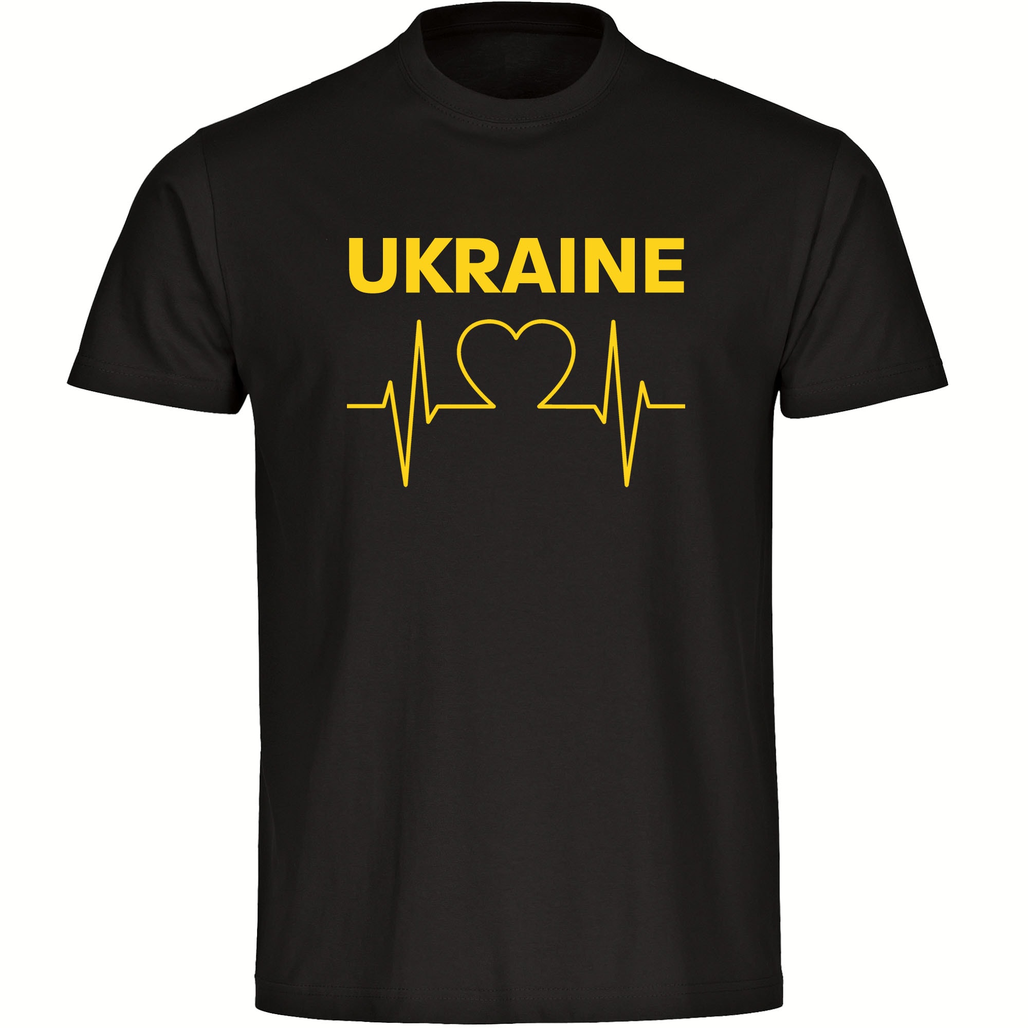 multifanshop Herren T-Shirt - Ukraine - Herzschlag - Druck gelb - M&auml;nner - Bild 1
