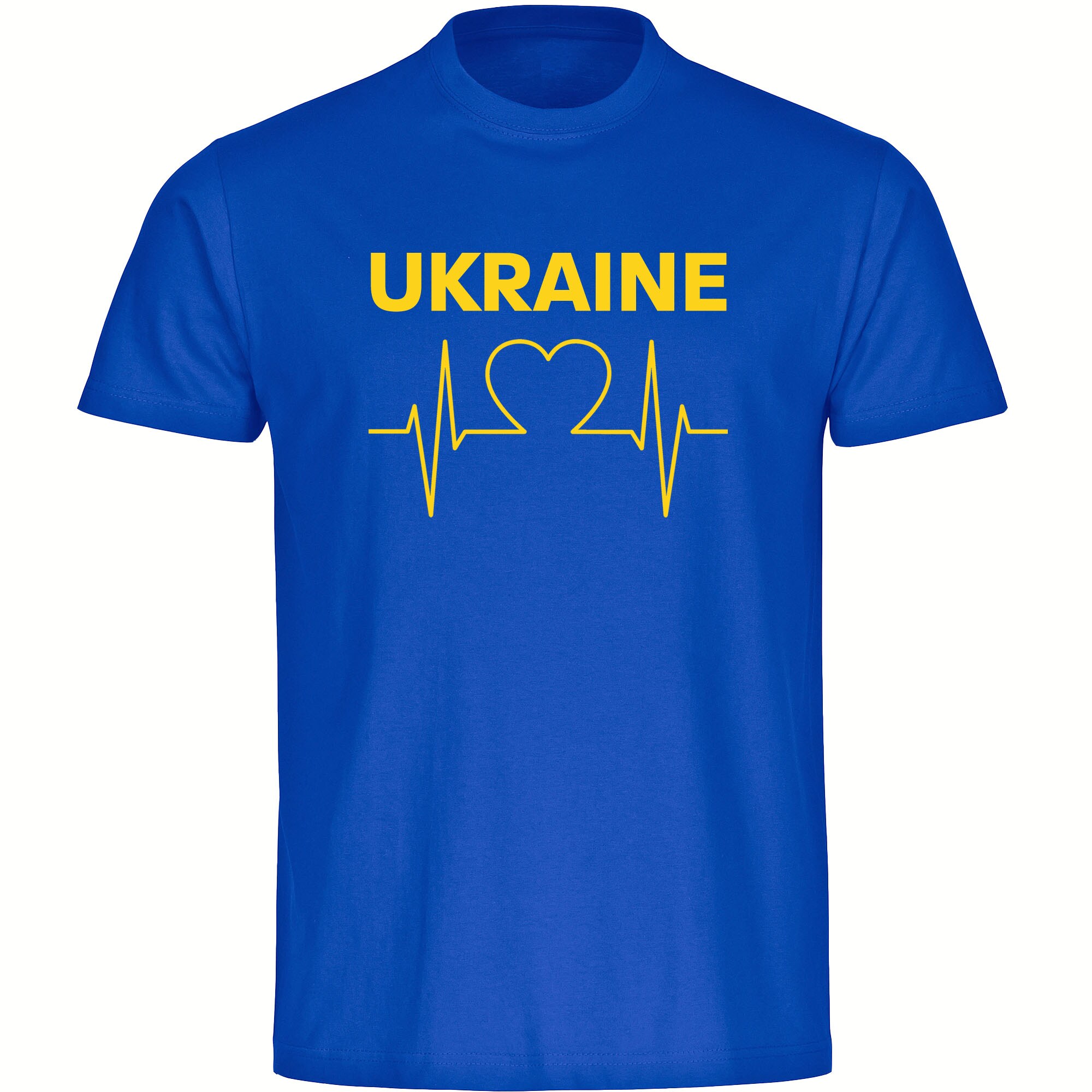 multifanshop Herren T-Shirt - Ukraine - Herzschlag - Druck gelb - M&auml;nner - Bild 1