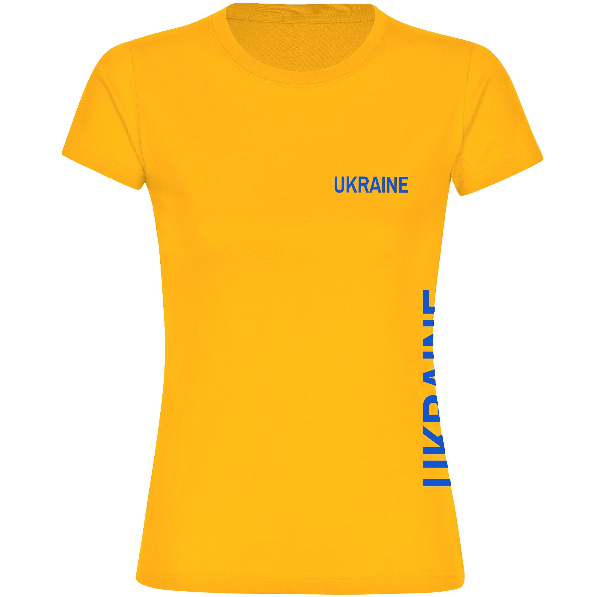 multifanshop Damen T-Shirt - Ukraine - Brust & Seite - Druck blau - Frauen - Bild 1