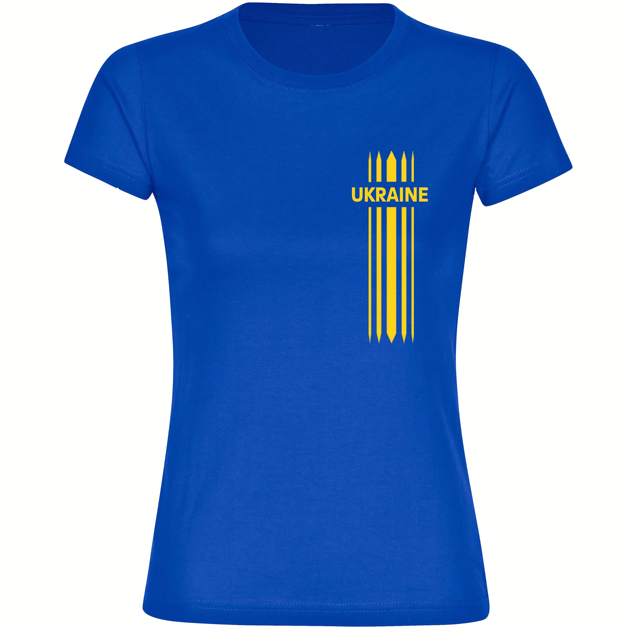 multifanshop Damen T-Shirt - Ukraine - Streifen - Druck gelb - Frauen - Bild 1
