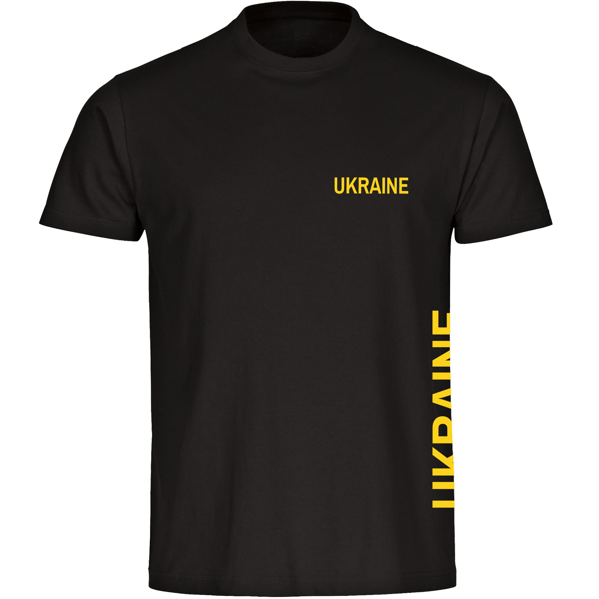 multifanshop Kinder T-Shirt - Ukraine - Brust & Seite - Druck gelb - Kind - Bild 1