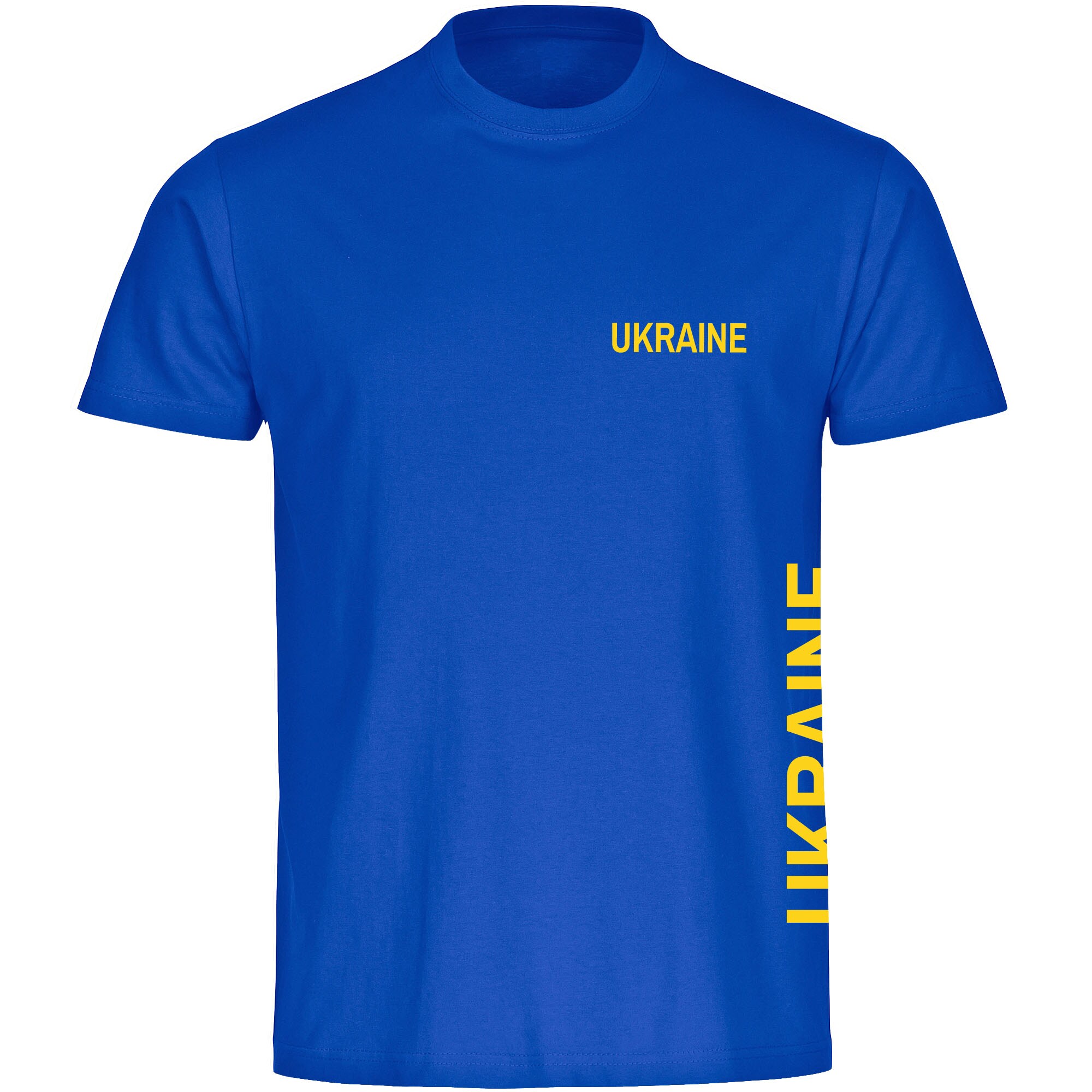multifanshop Kinder T-Shirt - Ukraine - Brust & Seite - Druck gelb - Kind - Bild 1