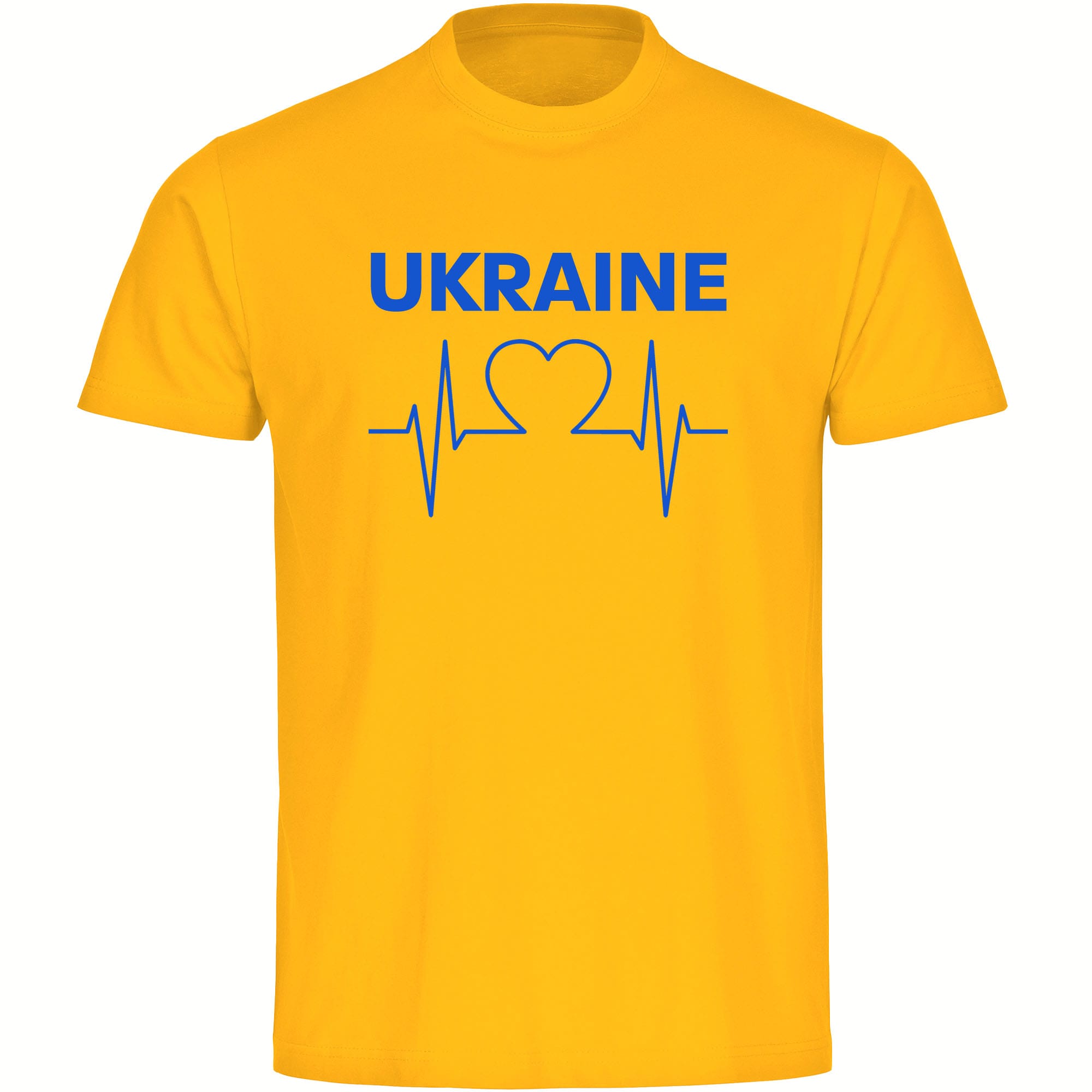 multifanshop Kinder T-Shirt - Ukraine - Herzschlag - Druck blau - Kind - Bild 1