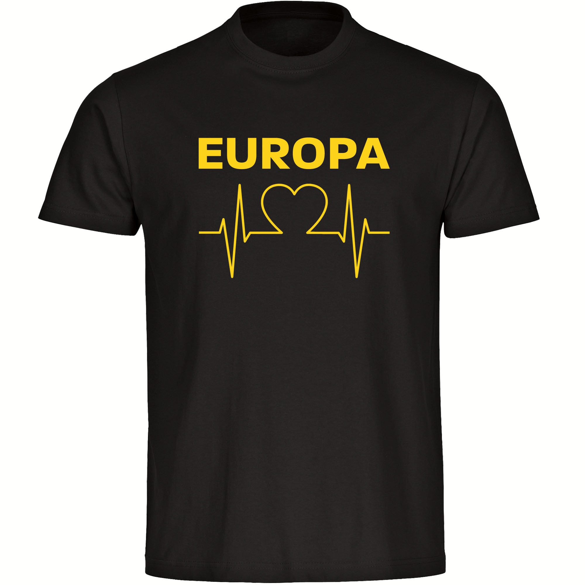 multifanshop Herren T-Shirt - Europa - Herzschlag - Druck gelb - M&auml;nner - Bild 1