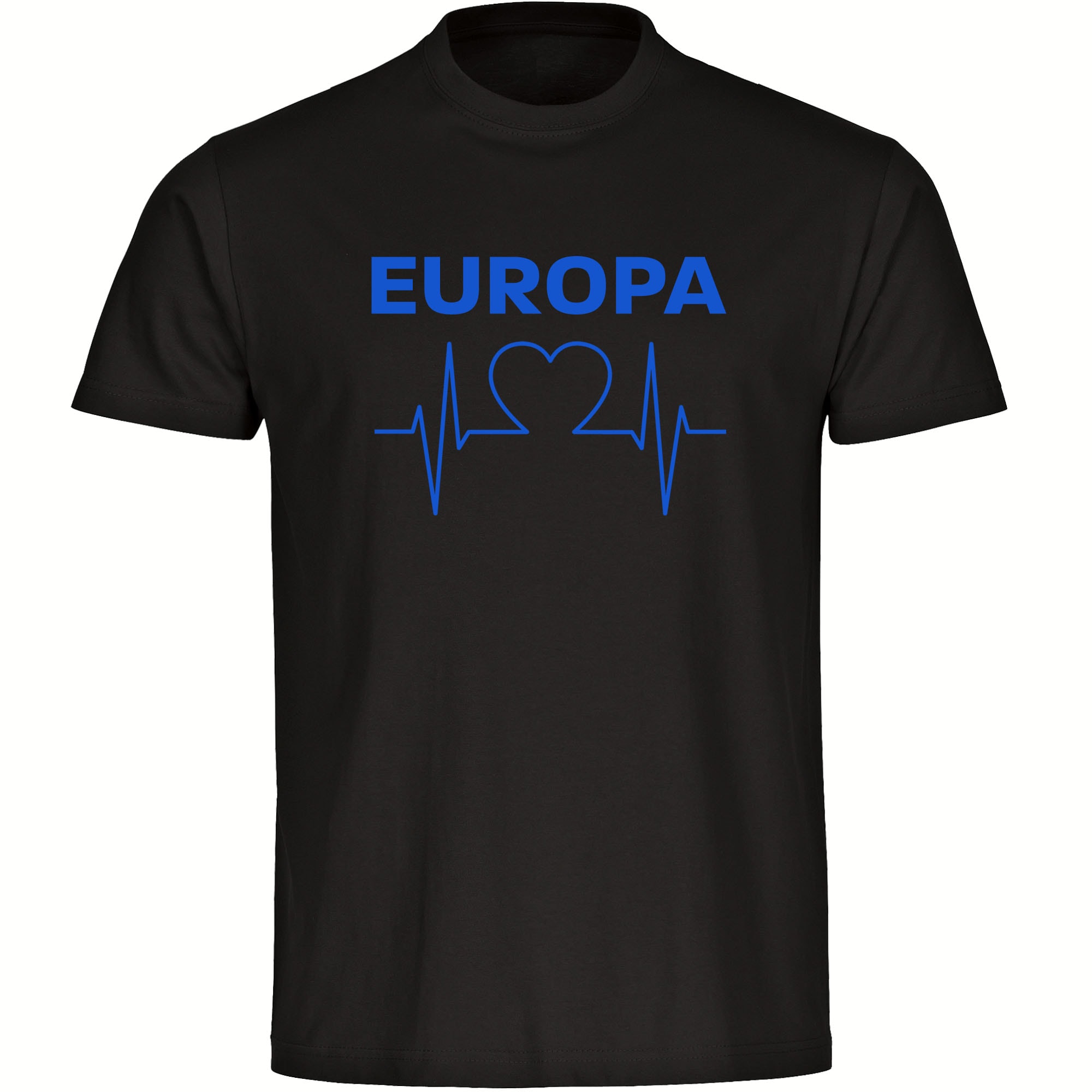 multifanshop Herren T-Shirt - Europa - Herzschlag - Druck blau - M&auml;nner - Bild 1