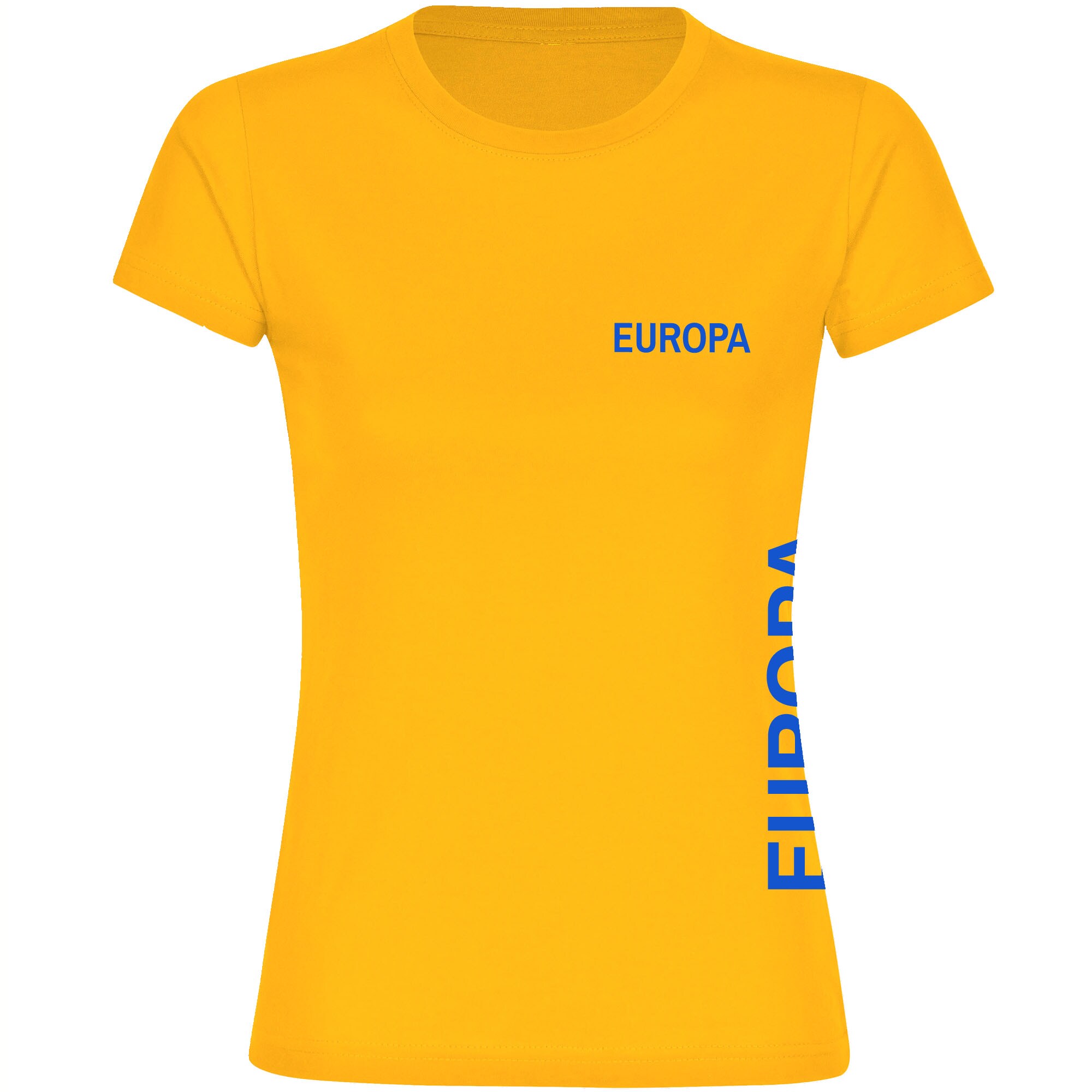 multifanshop Damen T-Shirt - Europa - Brust & Seite - Druck blau - Frauen - Bild 1