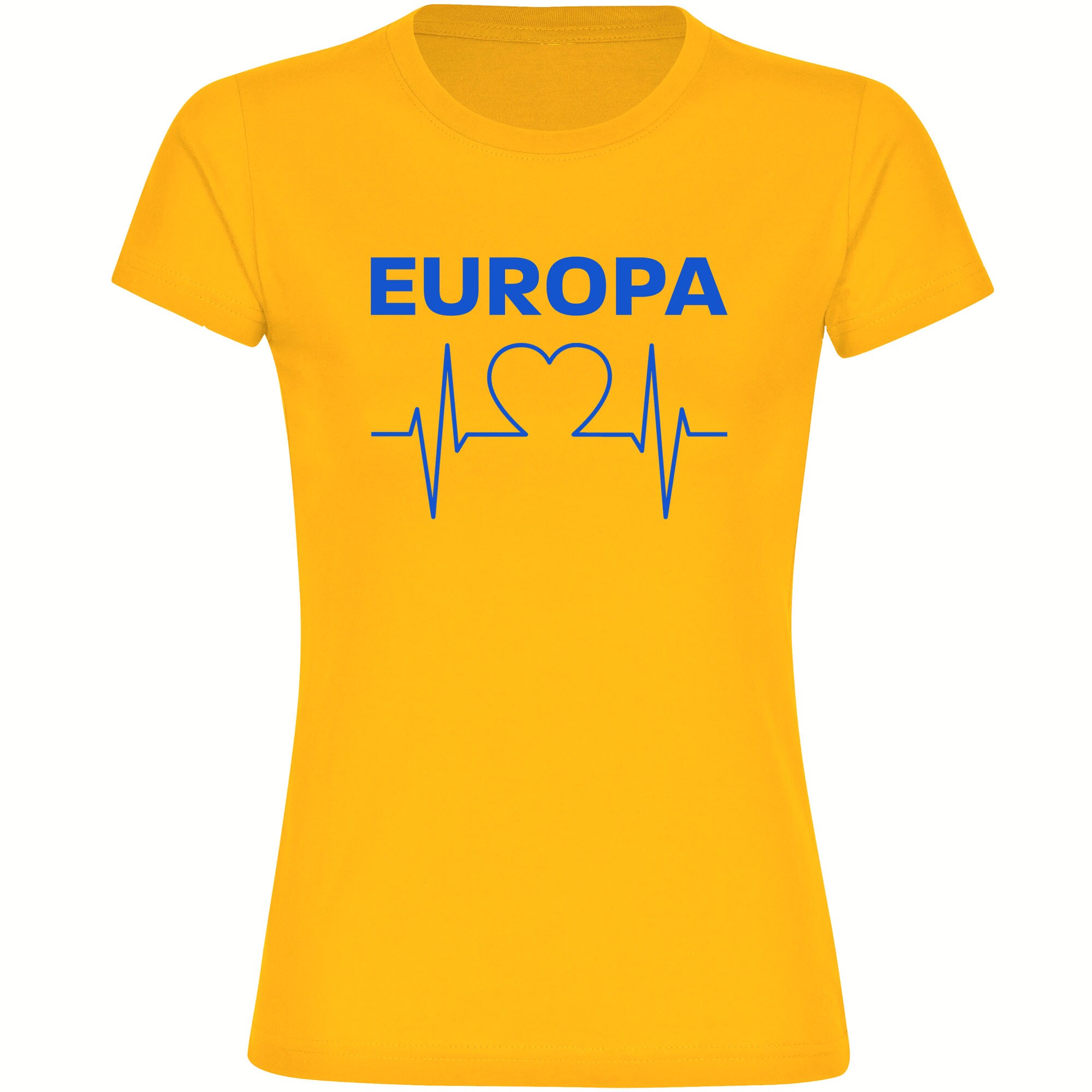 multifanshop Damen T-Shirt - Europa - Herzschlag - Druck blau - Frauen - Bild 1