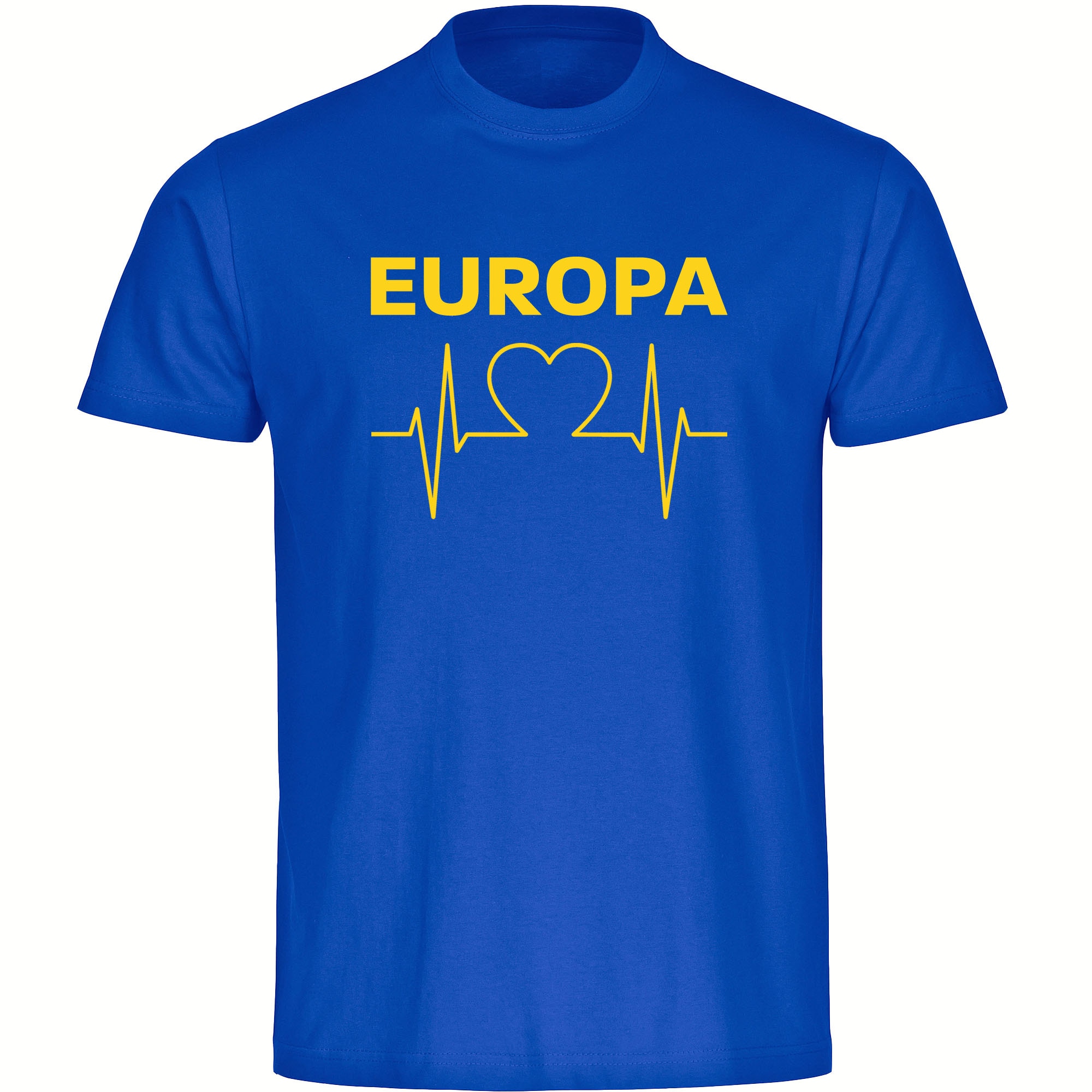 multifanshop Kinder T-Shirt - Europa - Herzschlag - Druck gelb - Kind - Bild 1