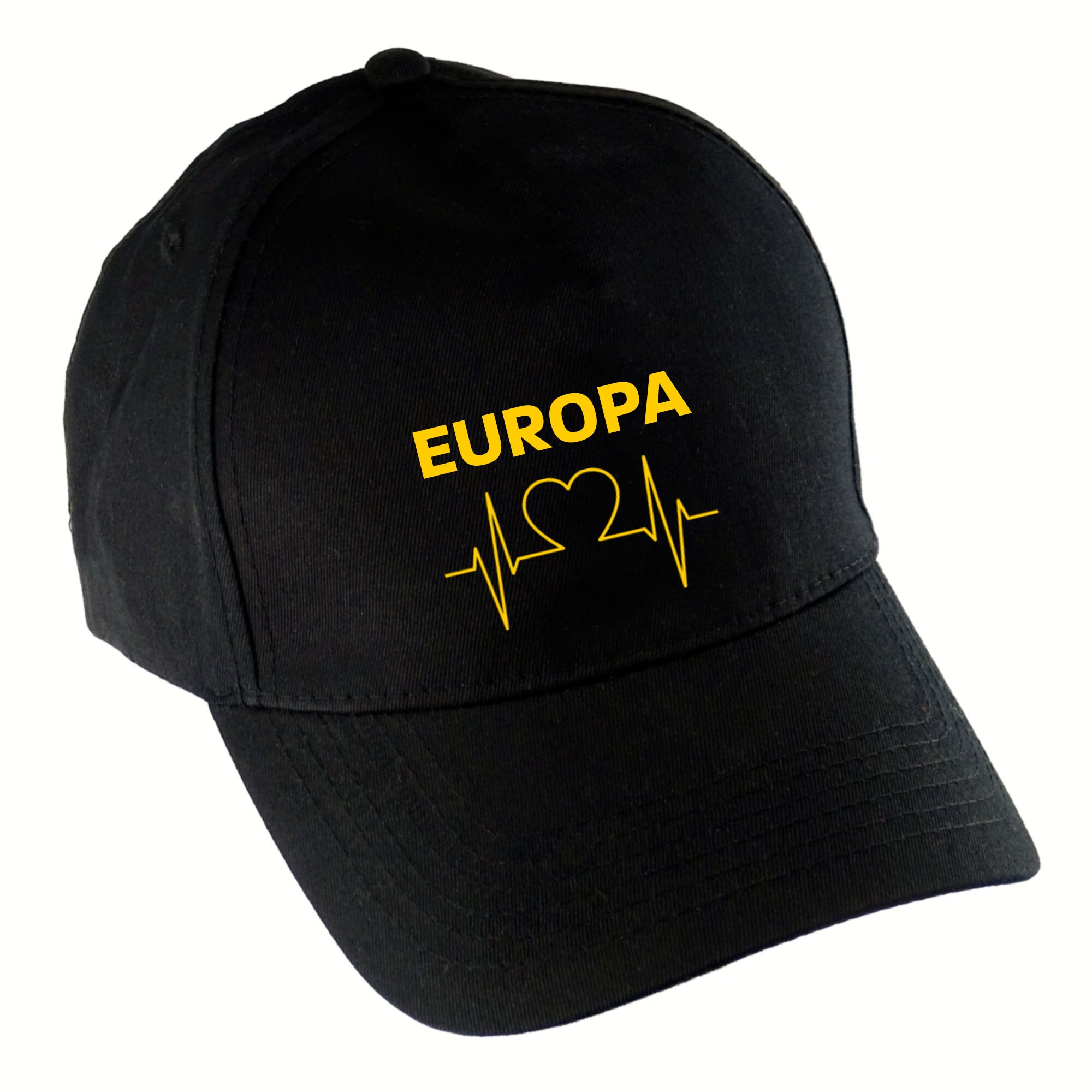 multifanshop Baseballcap - Europa - Herzschlag - Druck gelb - M&uuml;tze - Bild 1