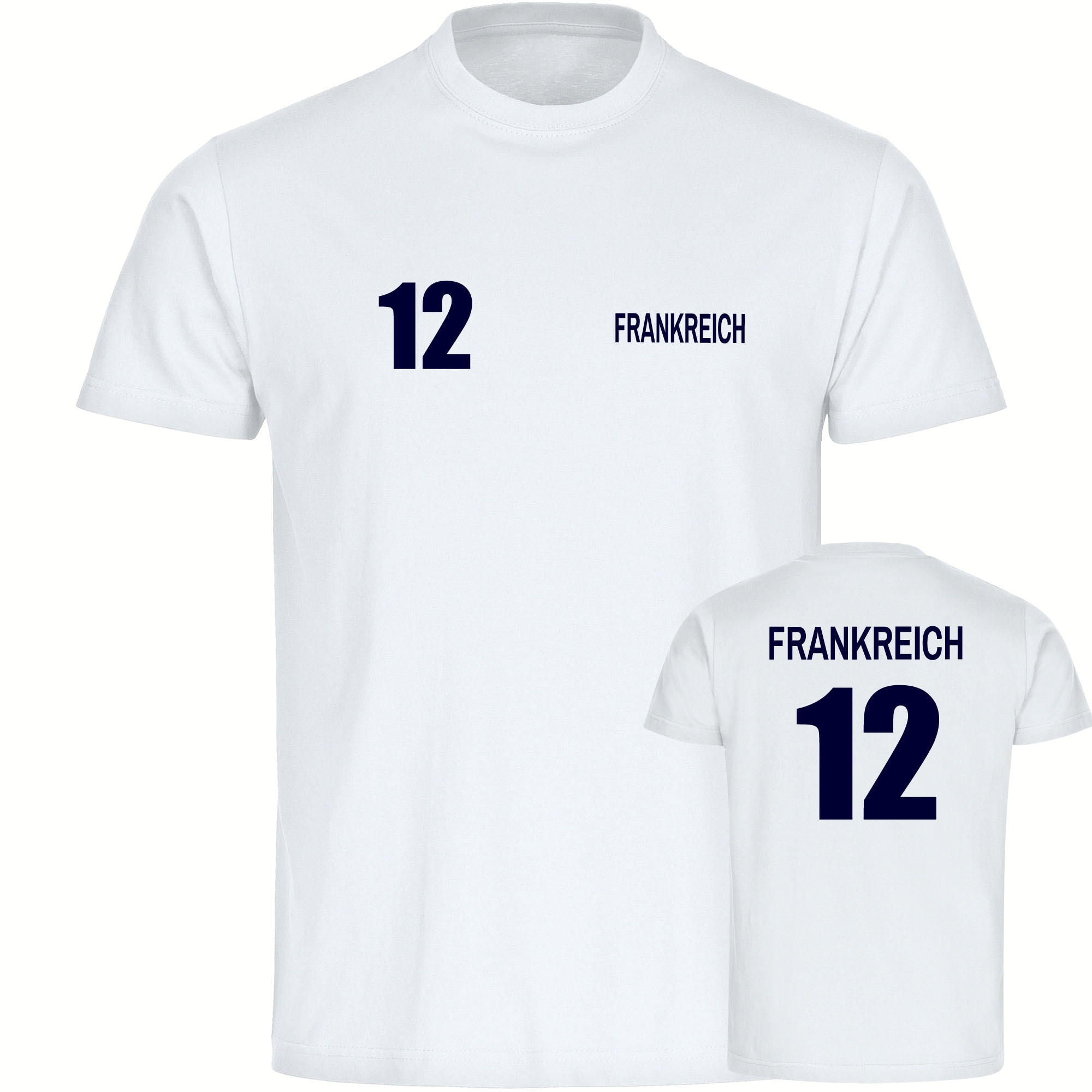 multifanshop Herren T-Shirt - Frankreich - Trikot Nummer 12 - Druck navi - M&auml;nner - Bild 1
