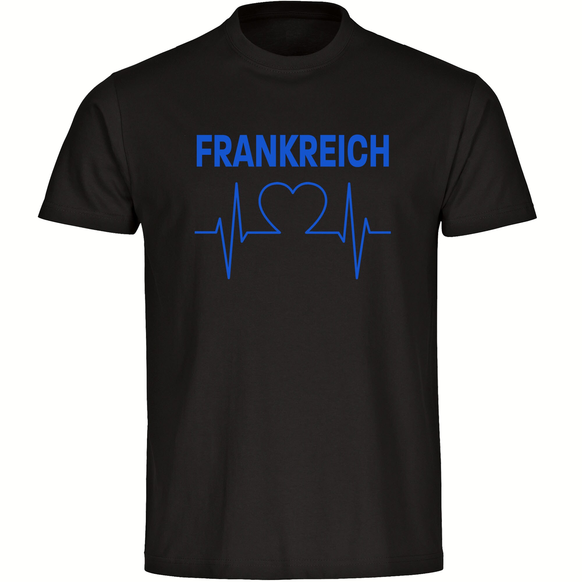 multifanshop Herren T-Shirt - Frankreich - Herzschlag - Druck blau - M&auml;nner - Bild 1