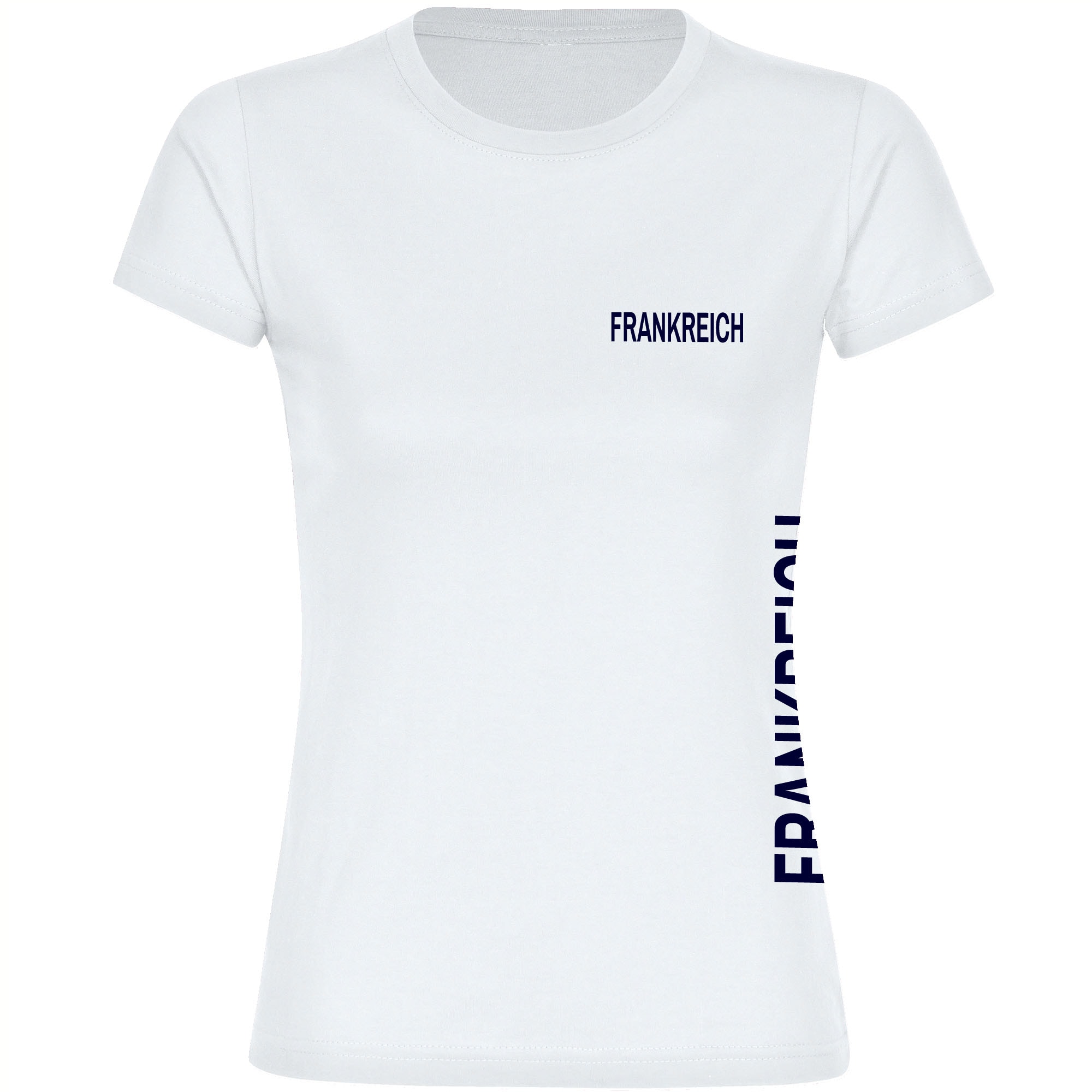 multifanshop Damen T-Shirt - Frankreich - Brust & Seite - Druck navi - Frauen - Bild 1
