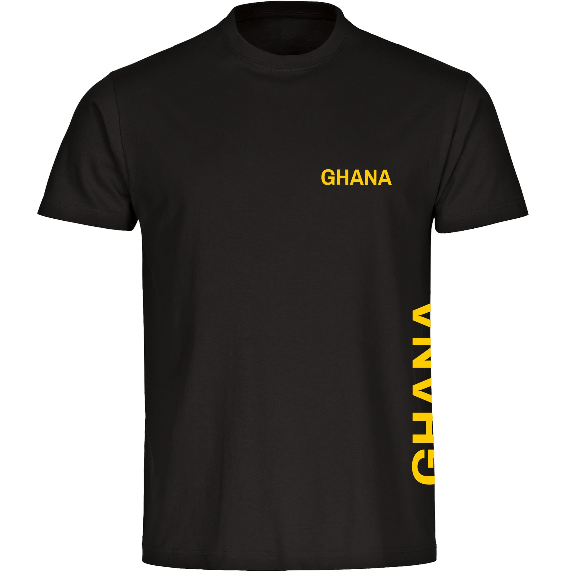 multifanshop Herren T-Shirt - Ghana - Brust & Seite - Druck gelb - M&auml;nner - Bild 1