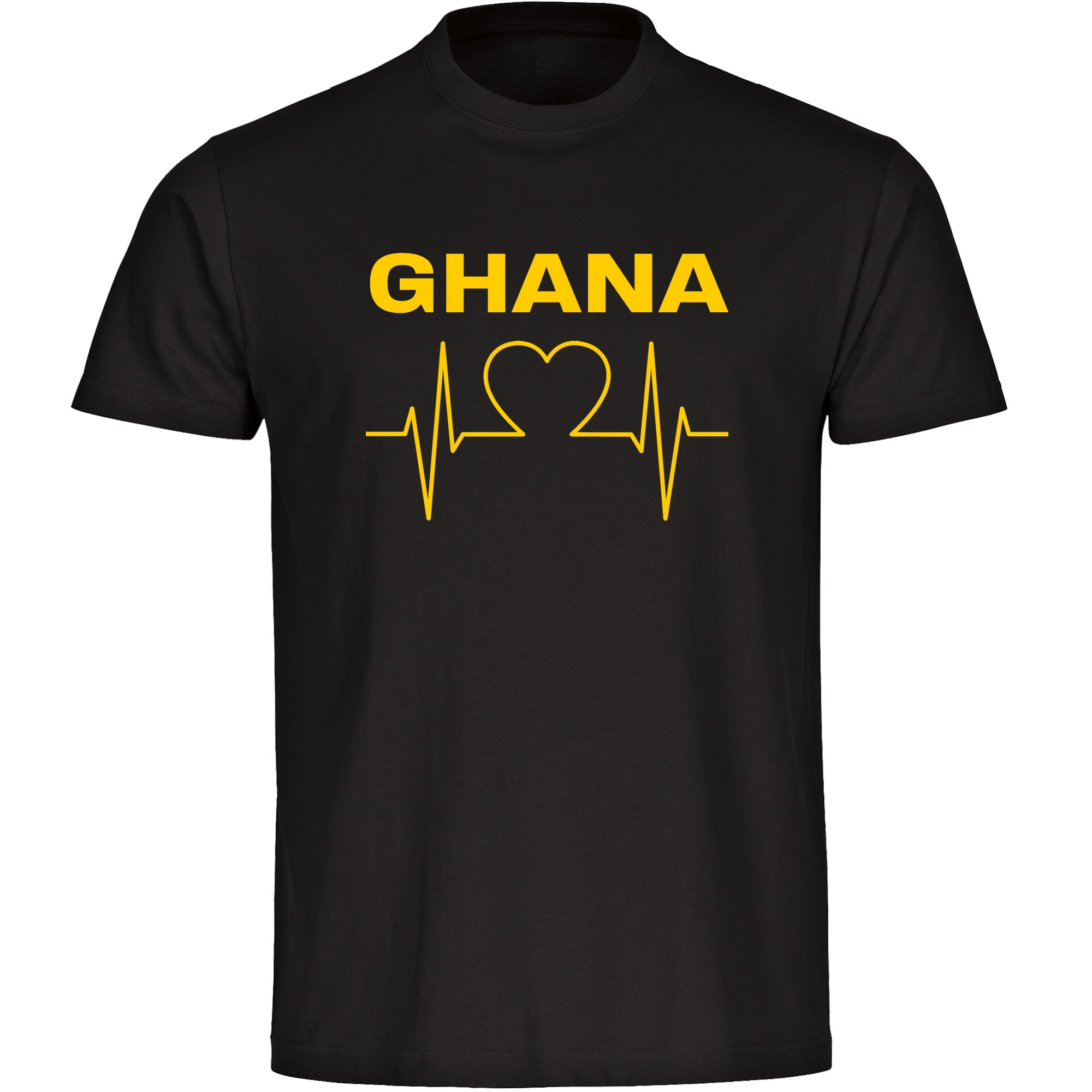 multifanshop Herren T-Shirt - Ghana - Herzschlag - Druck gelb - M&auml;nner - Bild 1