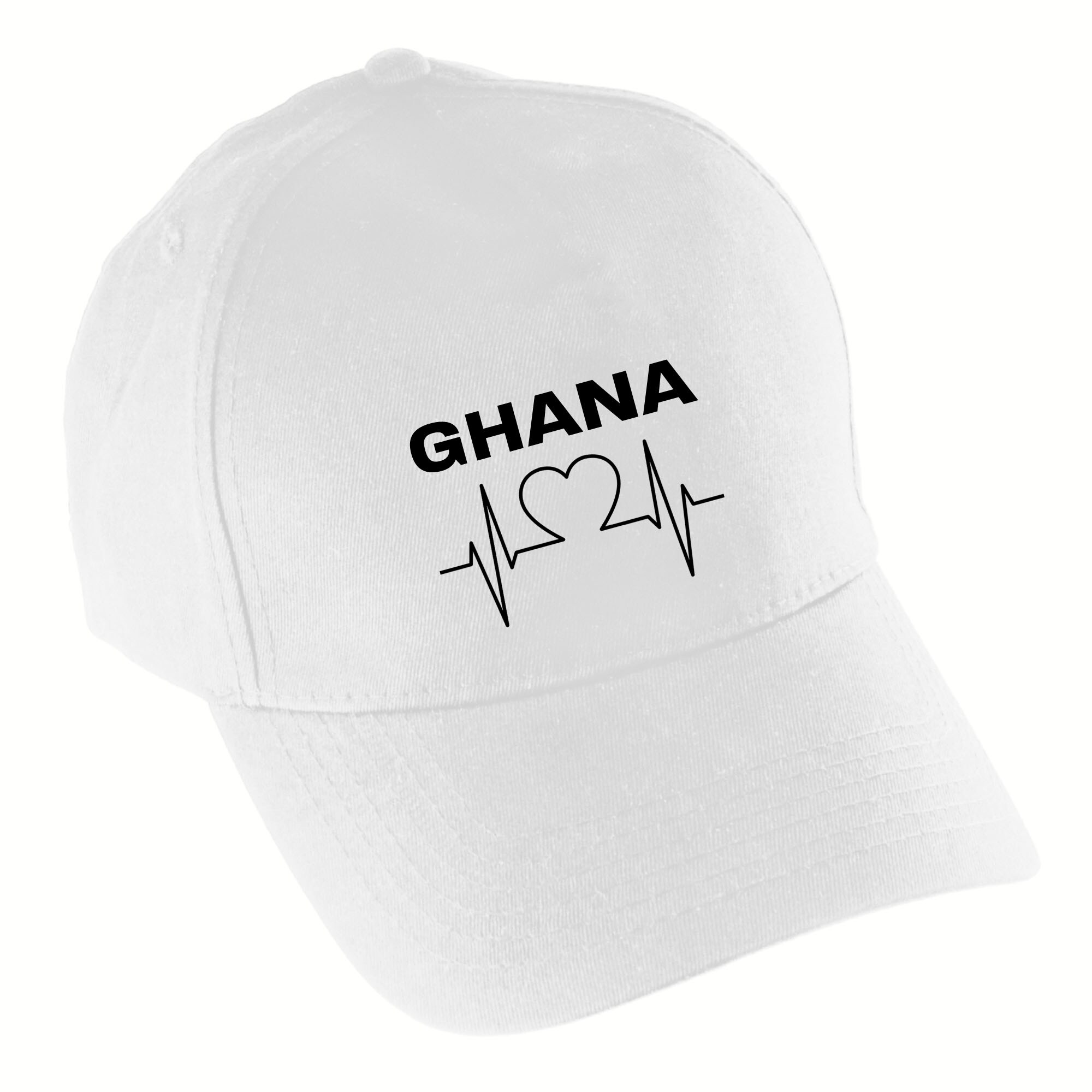multifanshop Baseballcap - Ghana - Herzschlag - Druck schwarz - M&uuml;tze - Bild 1
