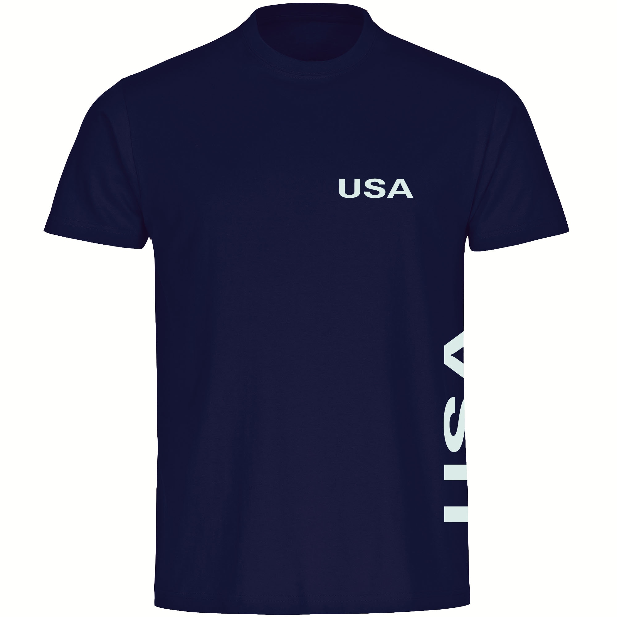 multifanshop Herren T-Shirt - USA - Brust & Seite - Druck wei&szlig; - M&auml;nner - Bild 1