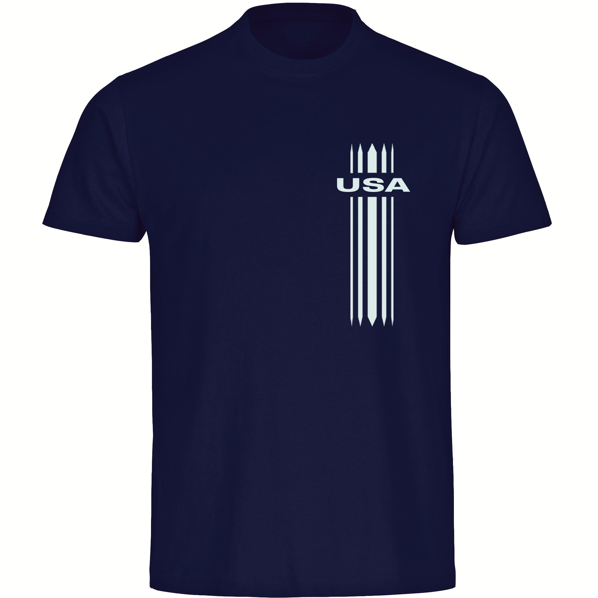 multifanshop Herren T-Shirt - USA - Streifen - Druck wei&szlig; - M&auml;nner - Bild 1