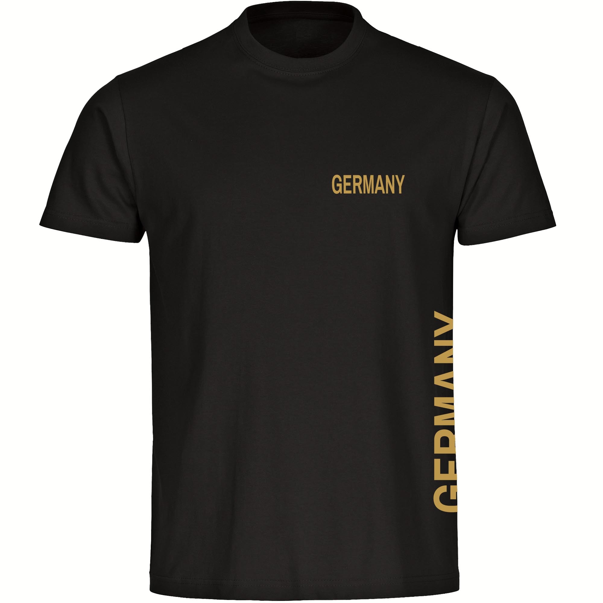 multifanshop Herren T-Shirt - Germany - Brust & Seite Gold - Druck gold metallic - M&auml;nner - Bild 1