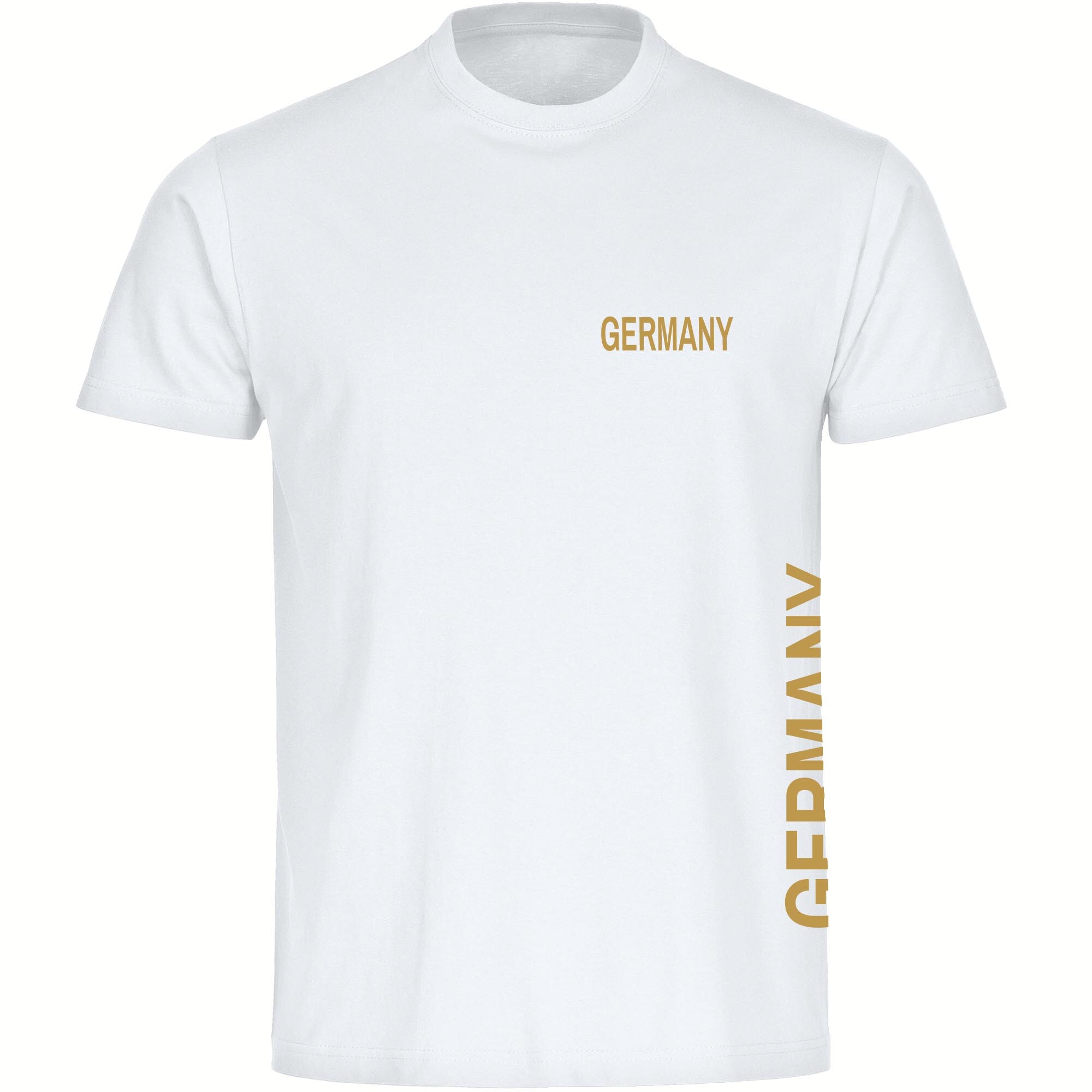 multifanshop Herren T-Shirt - Germany - Brust & Seite Gold - Druck gold metallic - M&auml;nner - Bild 1