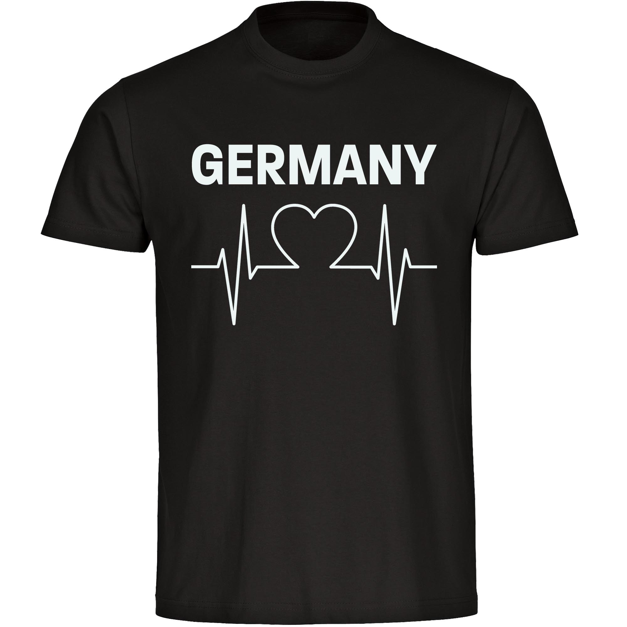multifanshop Herren T-Shirt - Germany - Herzschlag - Druck wei&szlig; - M&auml;nner - Bild 1