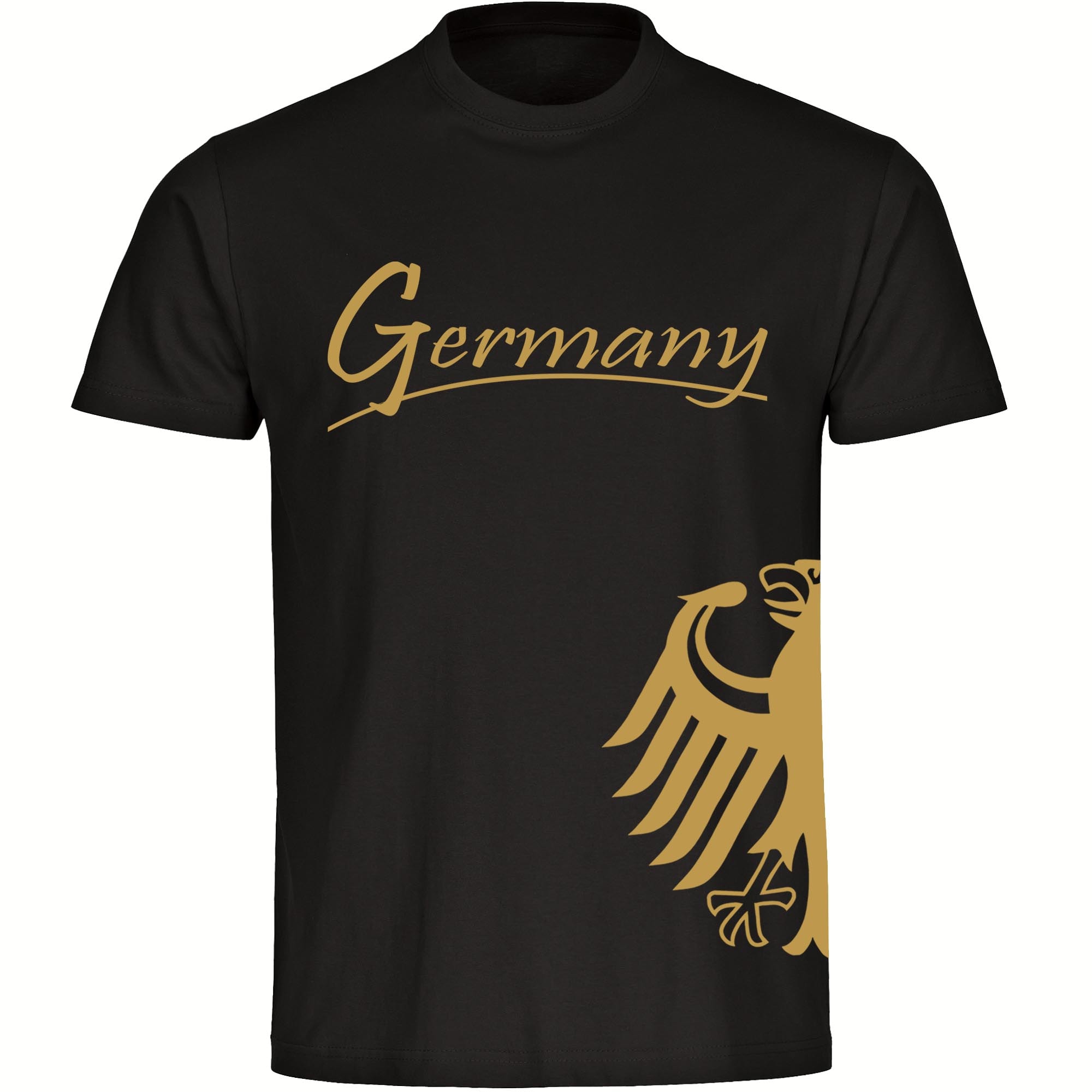 multifanshop Herren T-Shirt - Germany - Adler seitlich Gold - Druck gold metallic - M&auml;nner - Bild 1