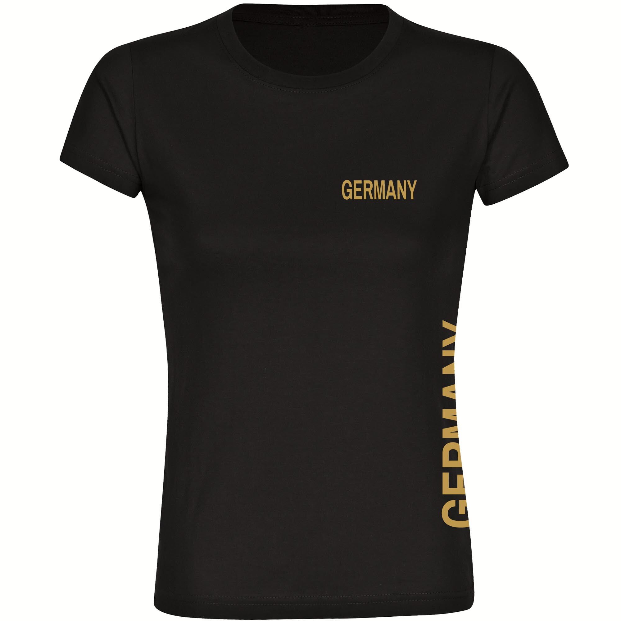 multifanshop Damen T-Shirt - Germany - Brust & Seite Gold - Druck gold metallic - Frauen - Bild 1