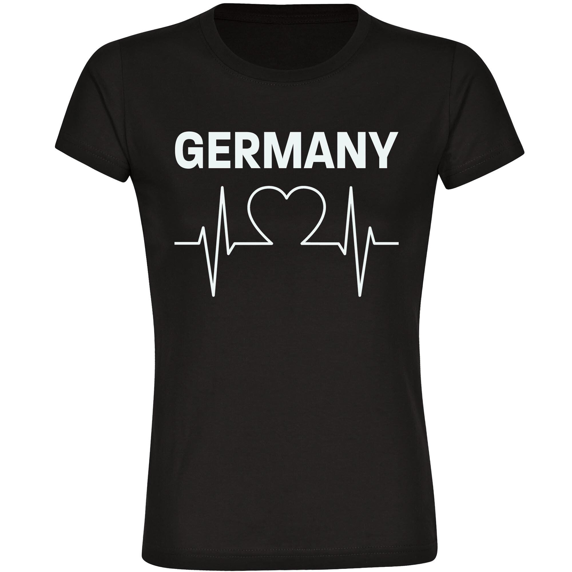multifanshop Damen T-Shirt - Germany - Herzschlag - Druck wei&szlig; - Frauen - Bild 1