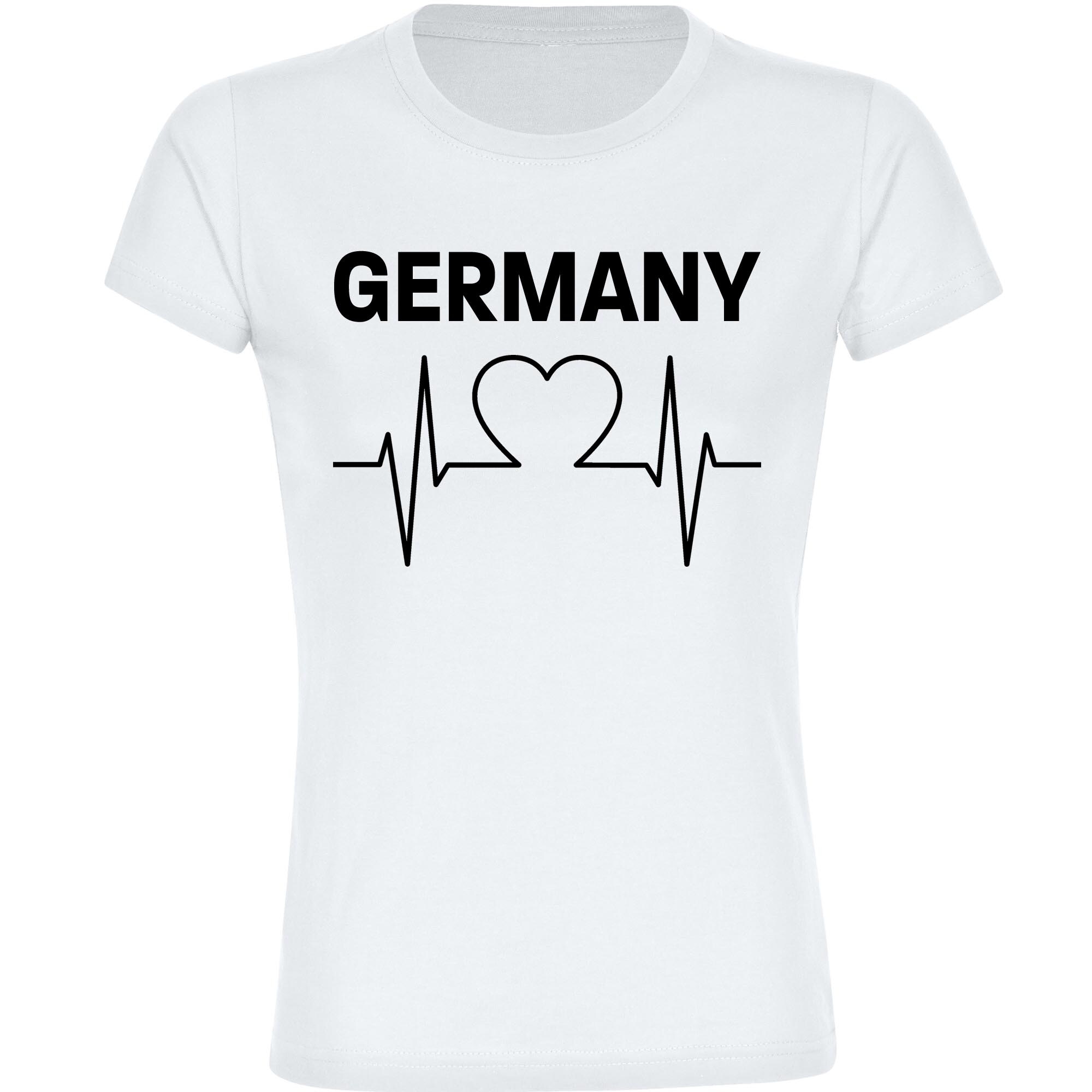 multifanshop Damen T-Shirt - Germany - Herzschlag - Druck schwarz - Frauen - Bild 1