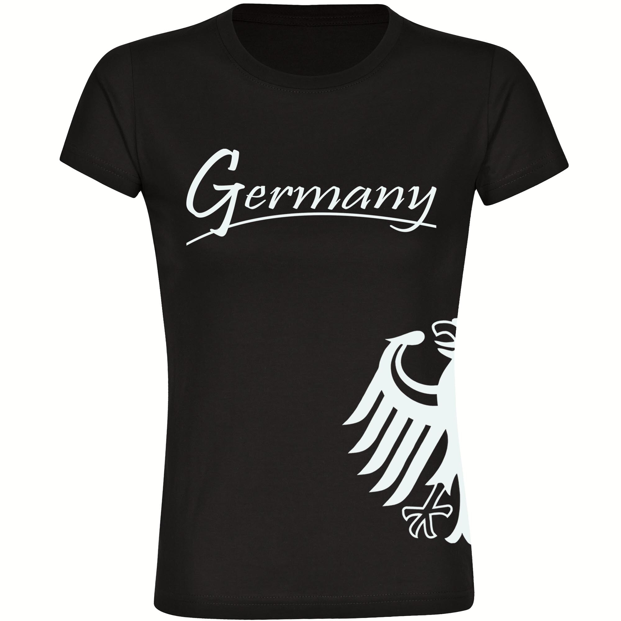 multifanshop Damen T-Shirt - Germany - Adler seitlich - Druck wei&szlig; - Frauen - Bild 1