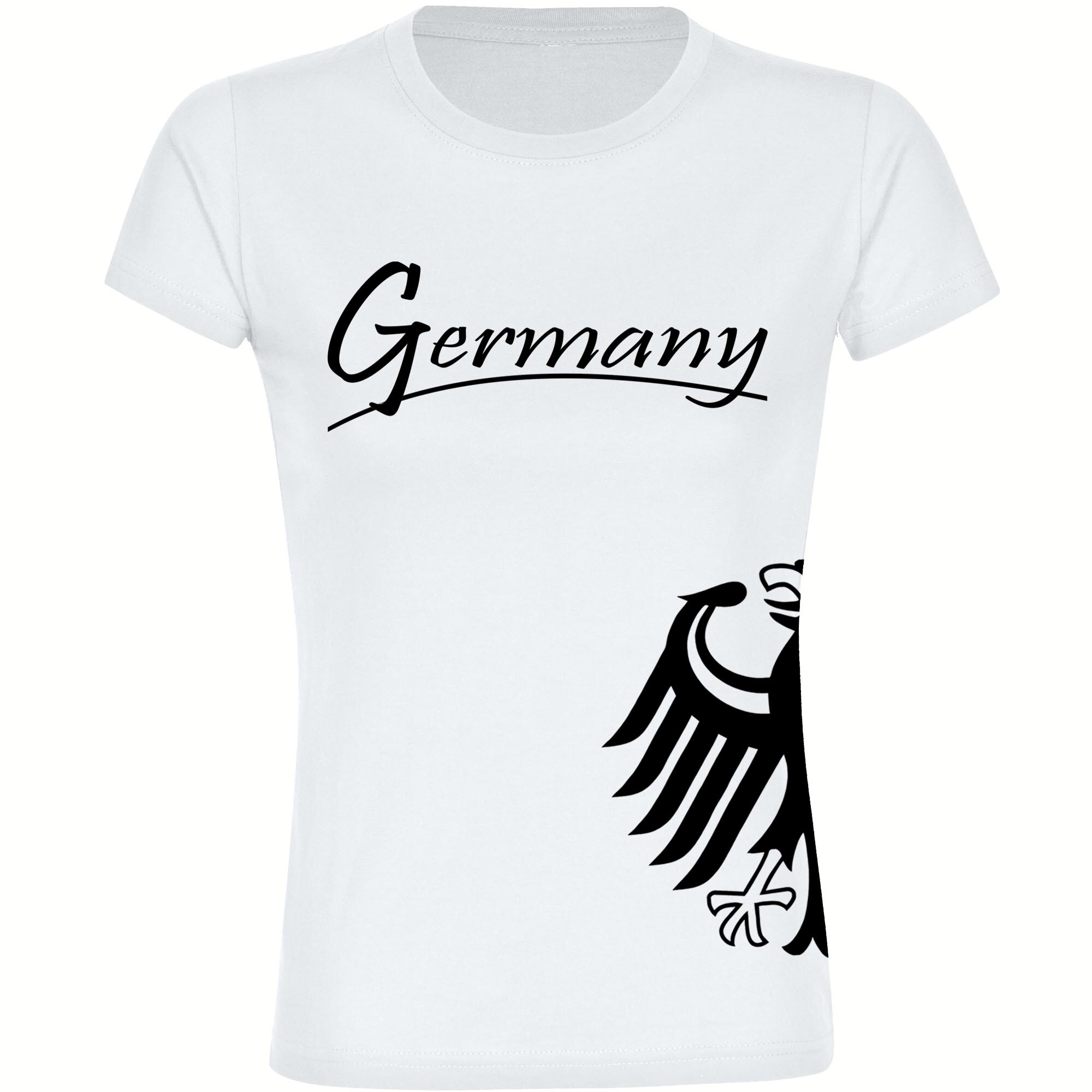 multifanshop Damen T-Shirt - Germany - Adler seitlich - Druck schwarz - Frauen - Bild 1