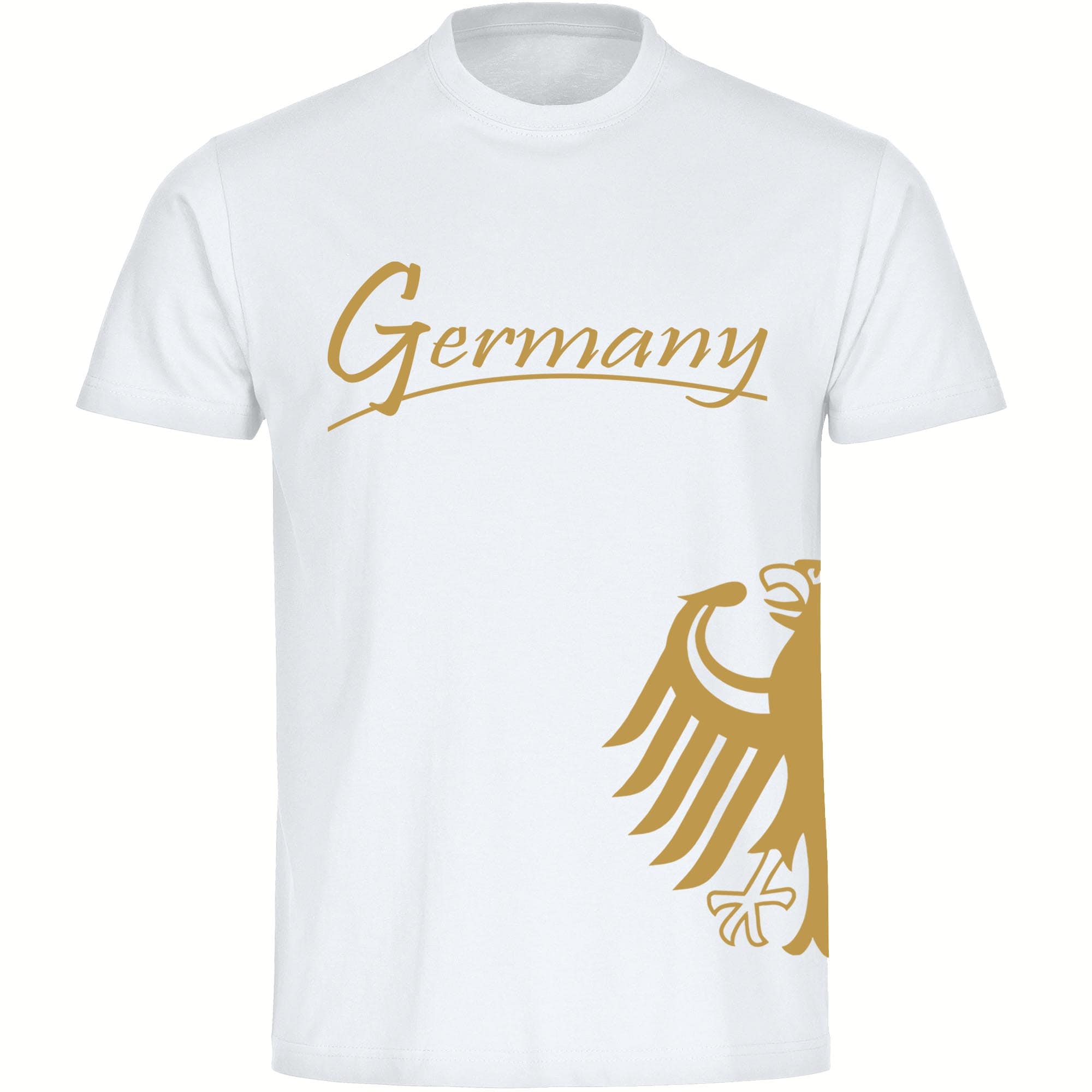 multifanshop Kinder T-Shirt - Germany - Adler seitlich Gold - Druck gold metallic - Kind - Bild 1