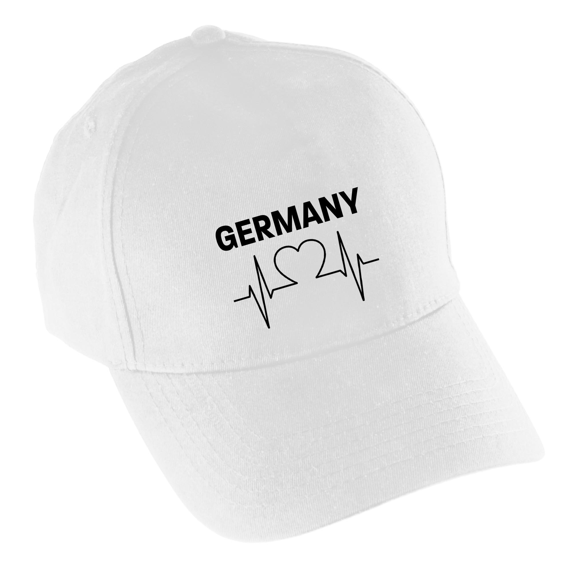 multifanshop Baseballcap - Germany - Herzschlag - Druck schwarz - M&uuml;tze - Bild 1