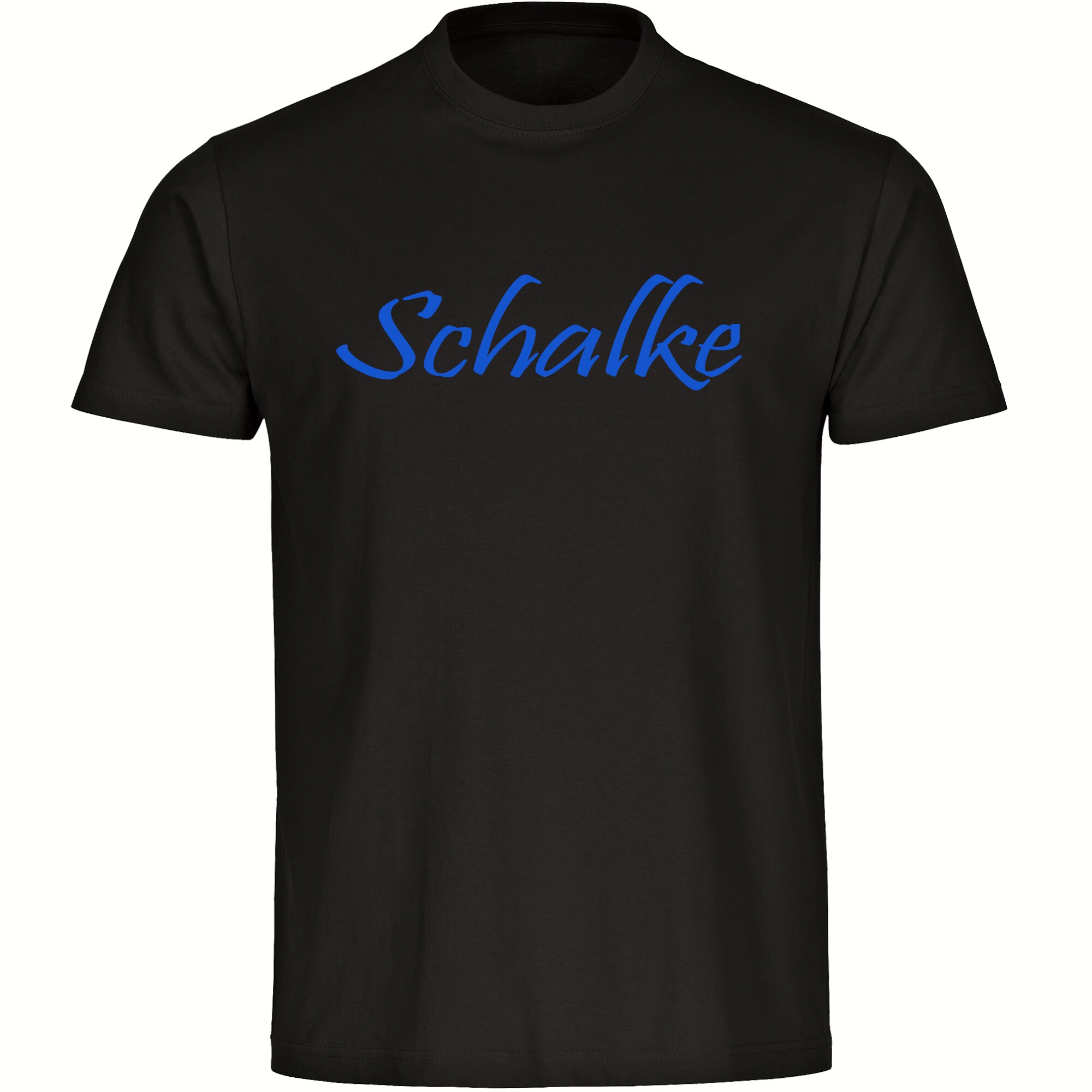 multifanshop Herren T-Shirt - Schalke - Schriftzug - Druck blau - M&auml;nner - Bild 1