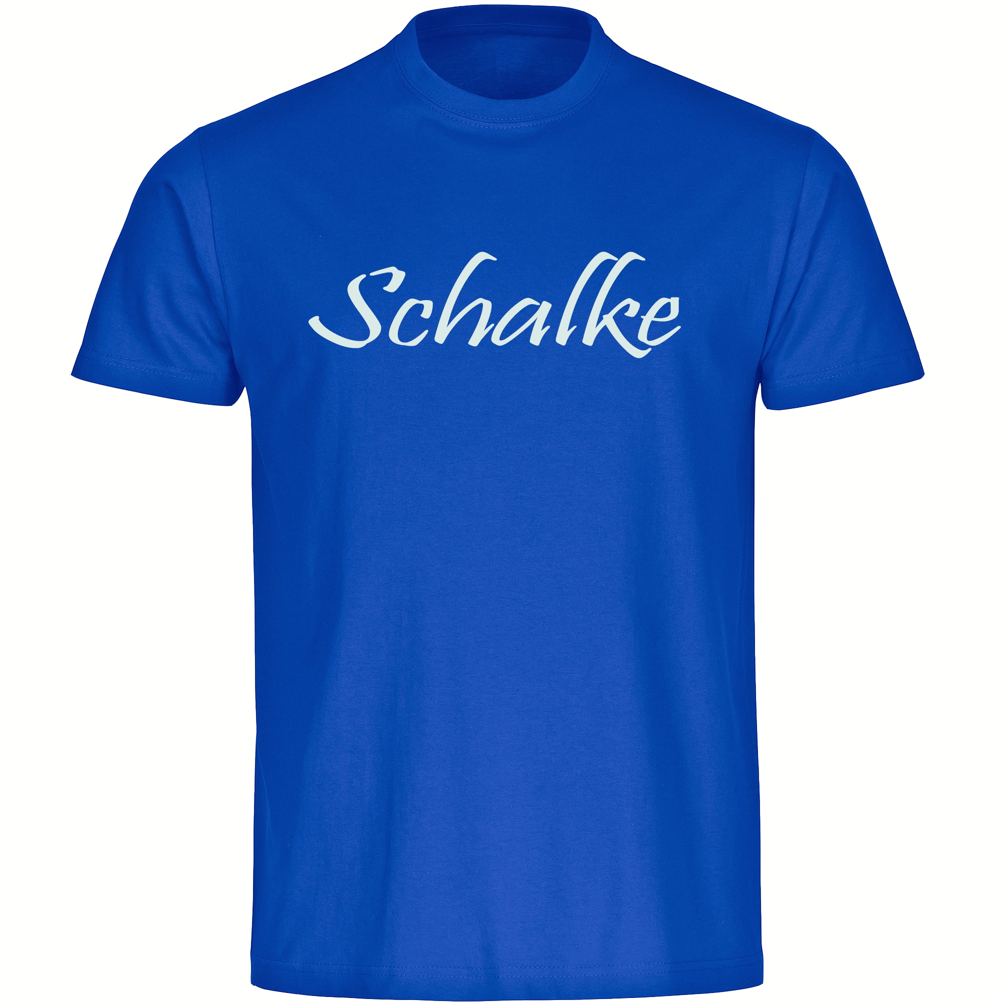 multifanshop Herren T-Shirt - Schalke - Schriftzug - Druck wei&szlig; - M&auml;nner - Bild 1