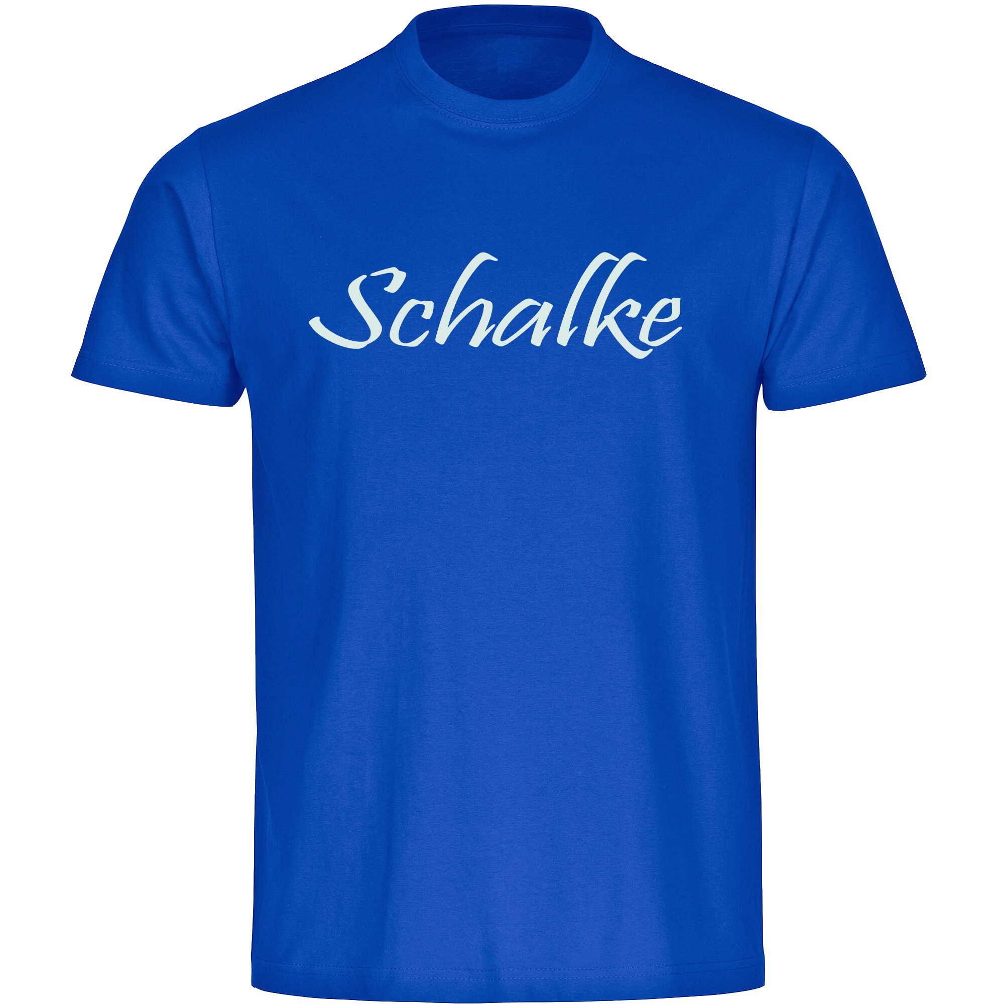 multifanshop Herren T-Shirt - Schalke - Schriftzug - Druck wei&szlig; - M&auml;nner - Bild 1