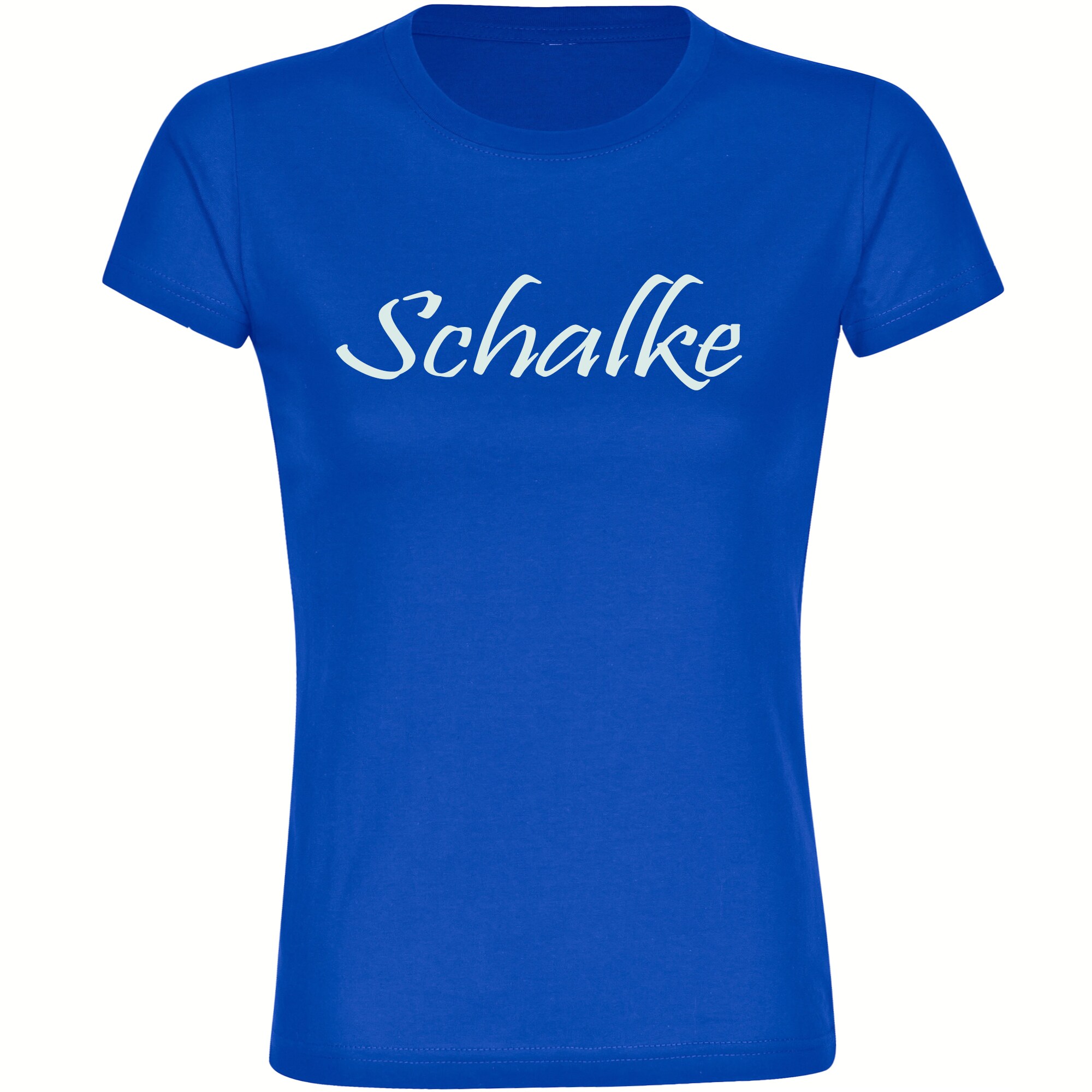 multifanshop Damen T-Shirt - Schalke - Schriftzug - Druck wei&szlig; - Frauen - Bild 1
