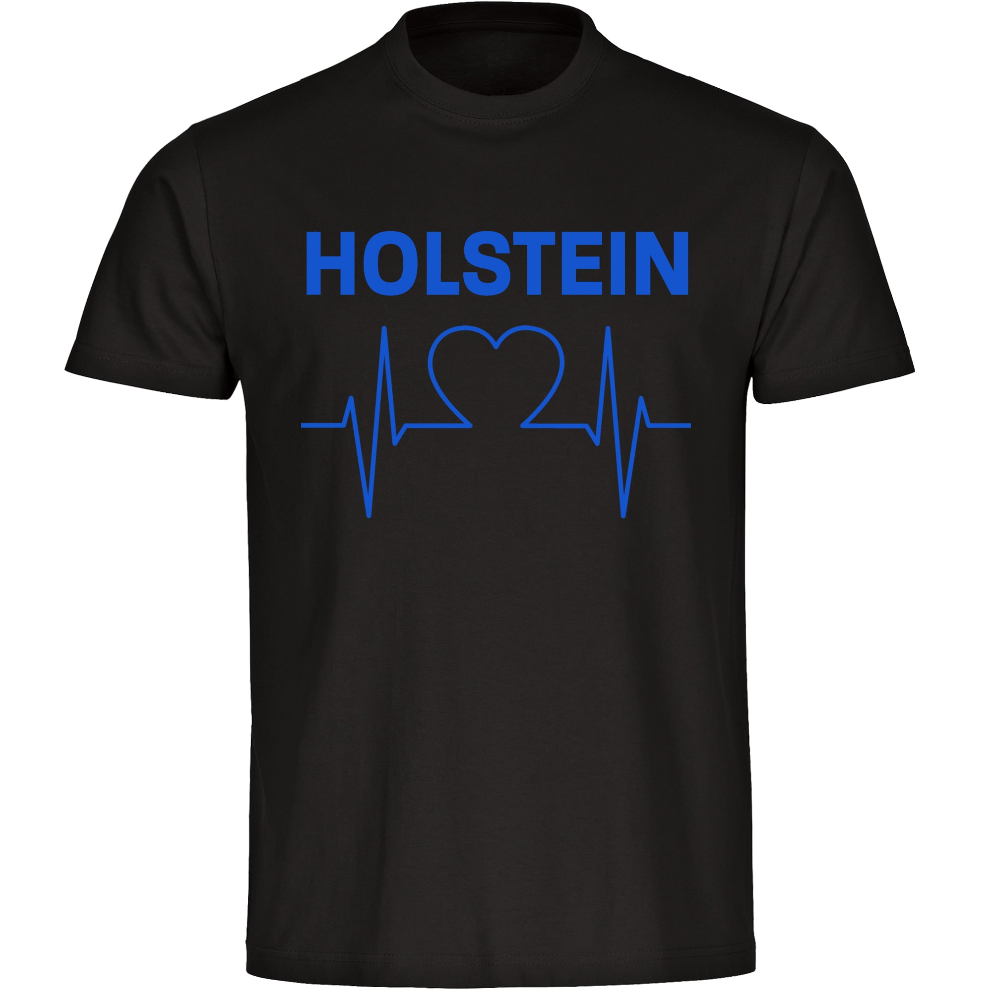 multifanshop Herren T-Shirt - Holstein - Herzschlag - Druck blau - M&auml;nner - Bild 1