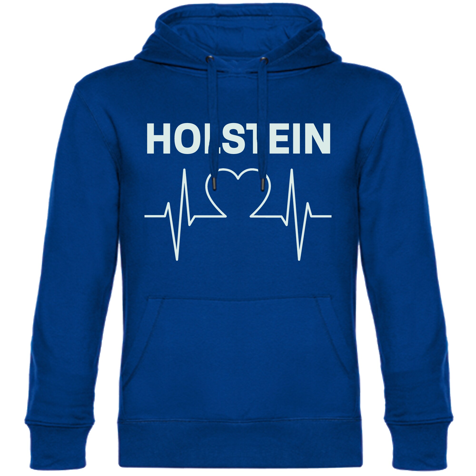 multifanshop Kapuzen Sweatshirt - Holstein - Herzschlag - Druck wei&szlig; - Hoodie - Bild 1