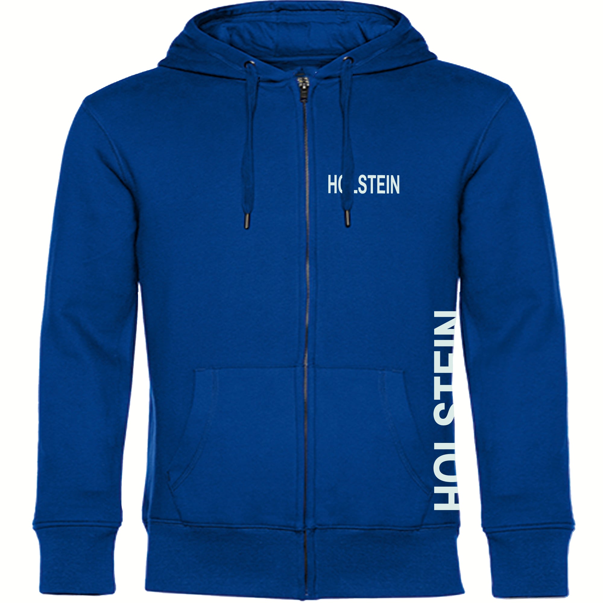 multifanshop Kapuzen Sweatshirt Jacke - Holstein - Brust & Seite - Druck wei&szlig; - Jacke - Bild 1