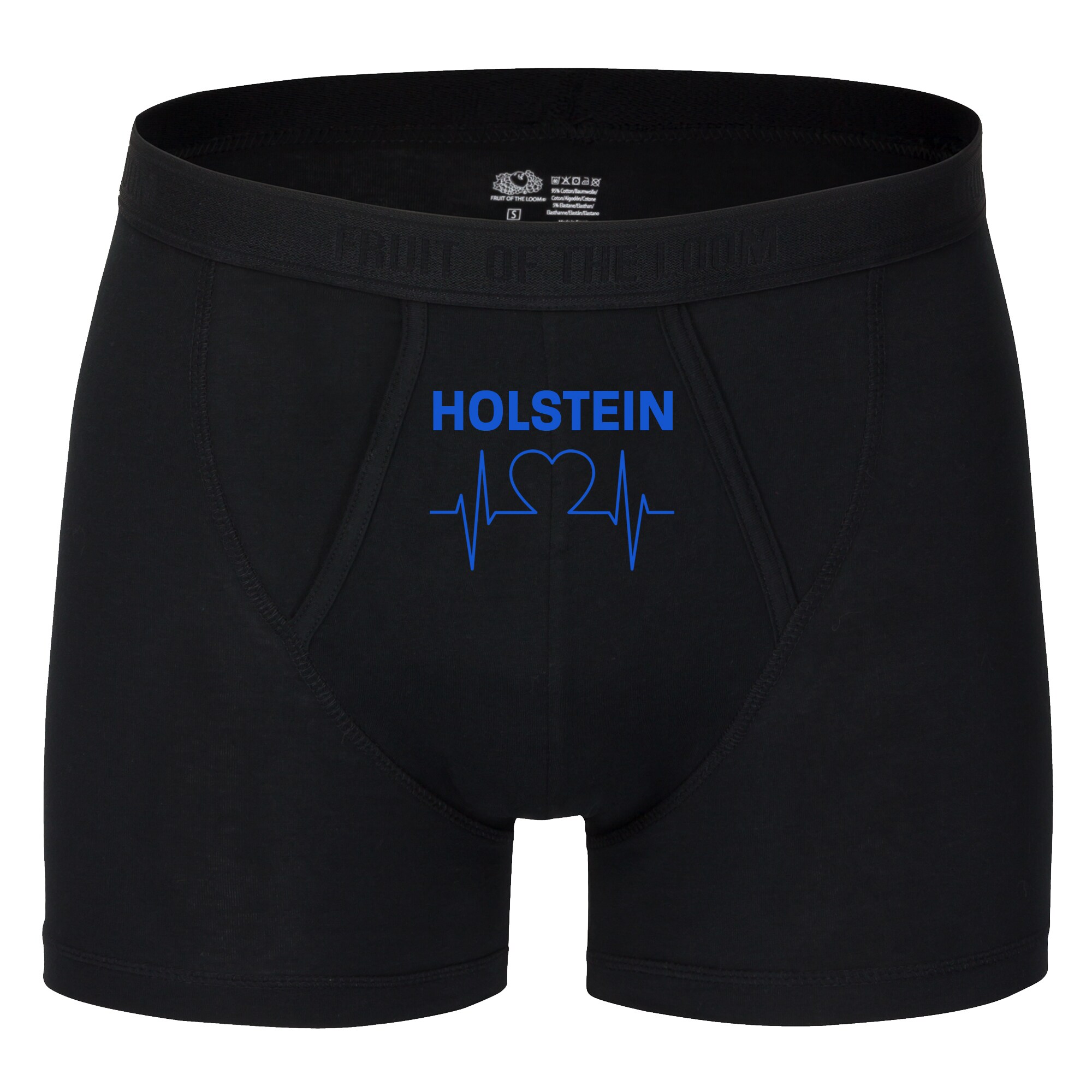 multifanshop Herren Boxer Short - Holstein - Herzschlag - Druck blau - Unterw&auml;sche - Bild 1