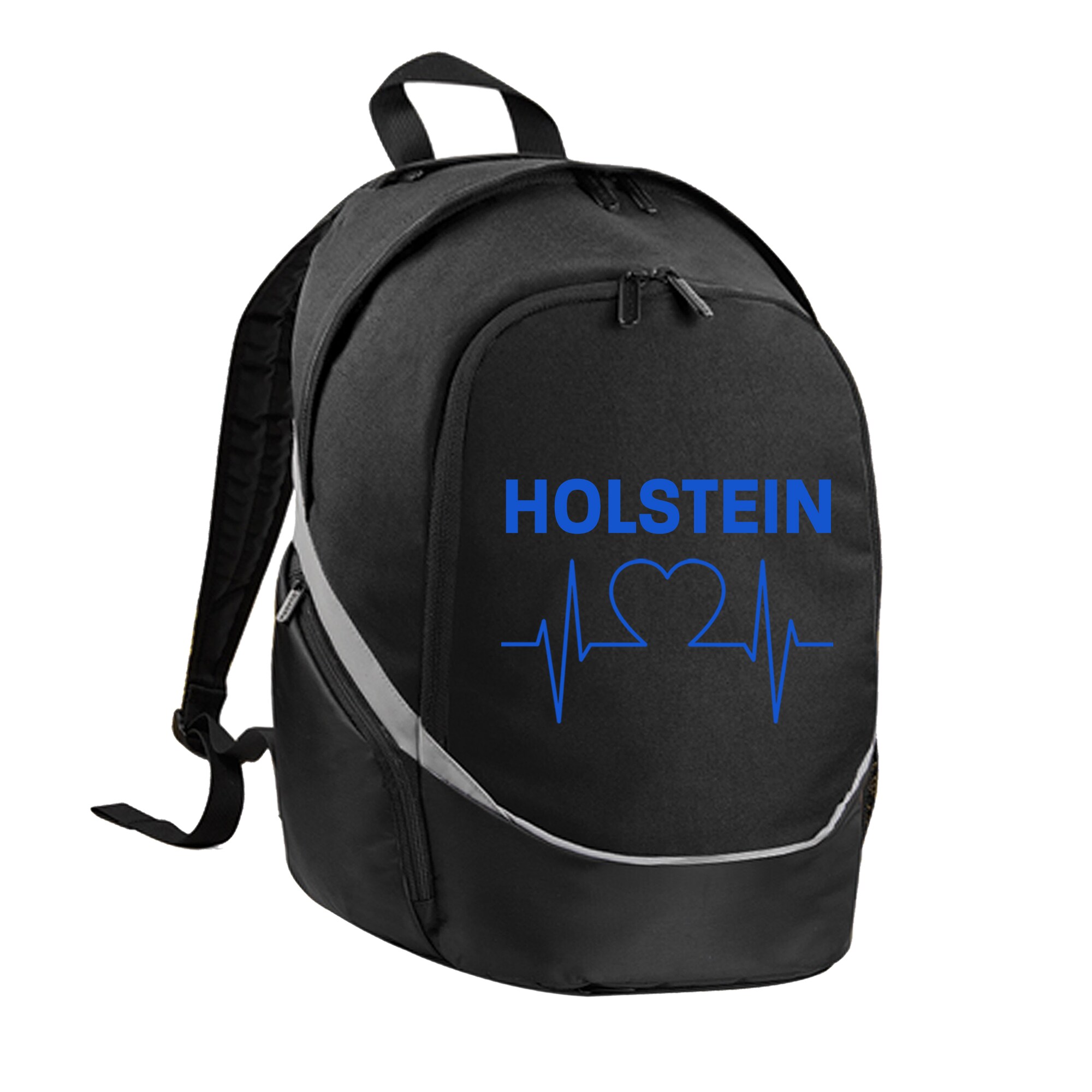 multifanshop Rucksack - Holstein - Herzschlag - Druck blau - Tasche - Bild 1
