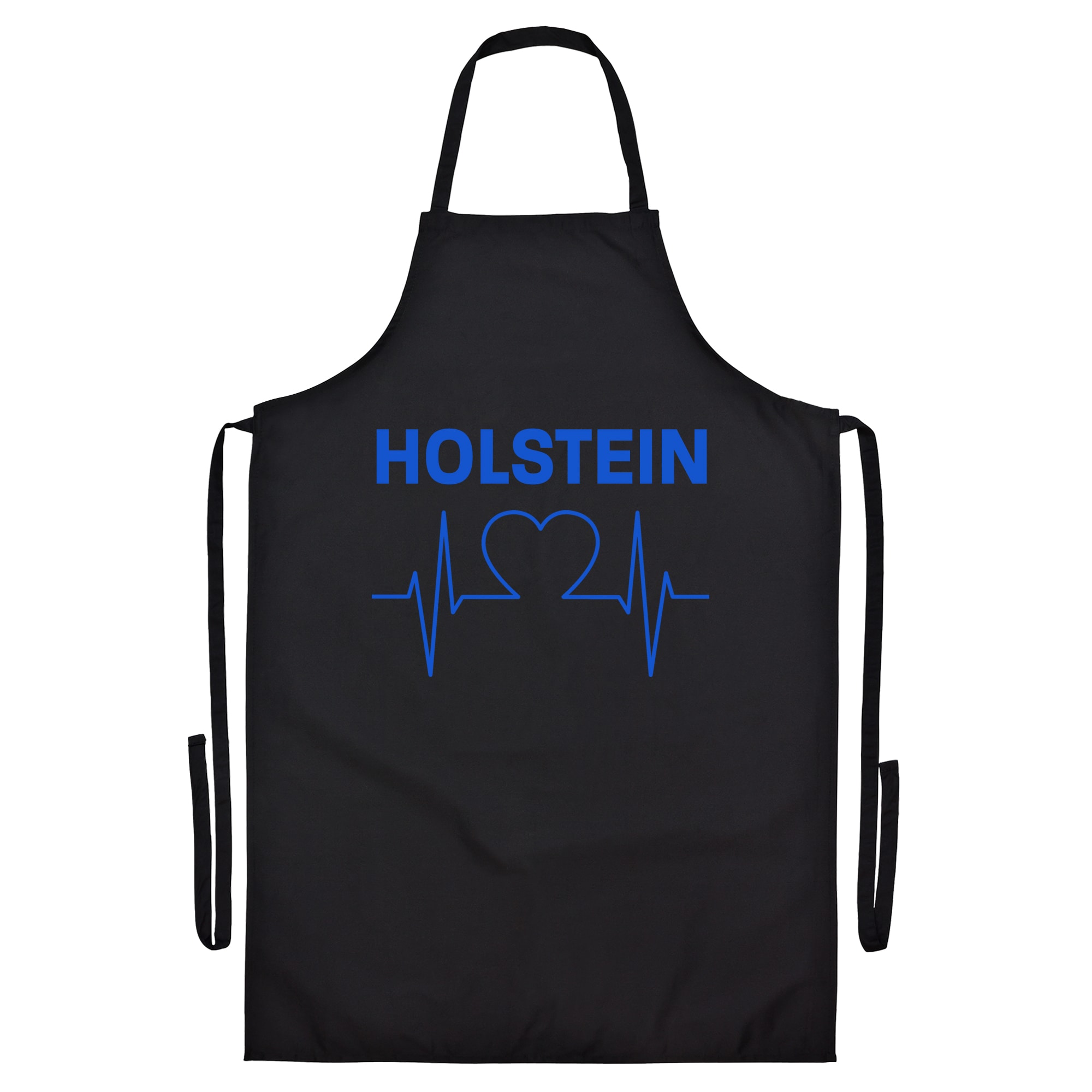 multifanshop Grillsch&uuml;rze - Holstein - Herzschlag - Druck blau - Sch&uuml;rze - Bild 1