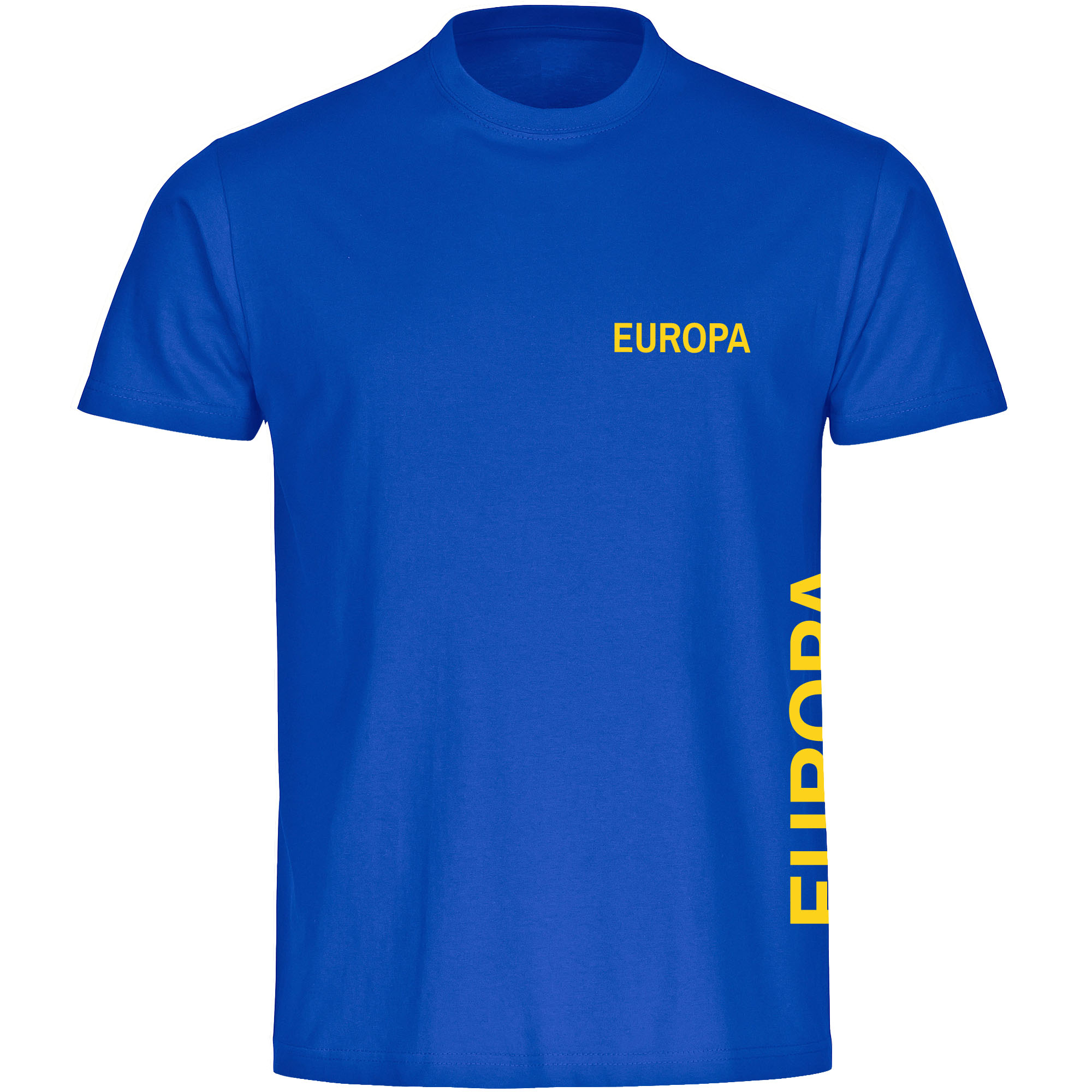 multifanshop Herren T-Shirt - Europa - Brust & Seite - Druck gelb - M&auml;nner - Bild 1