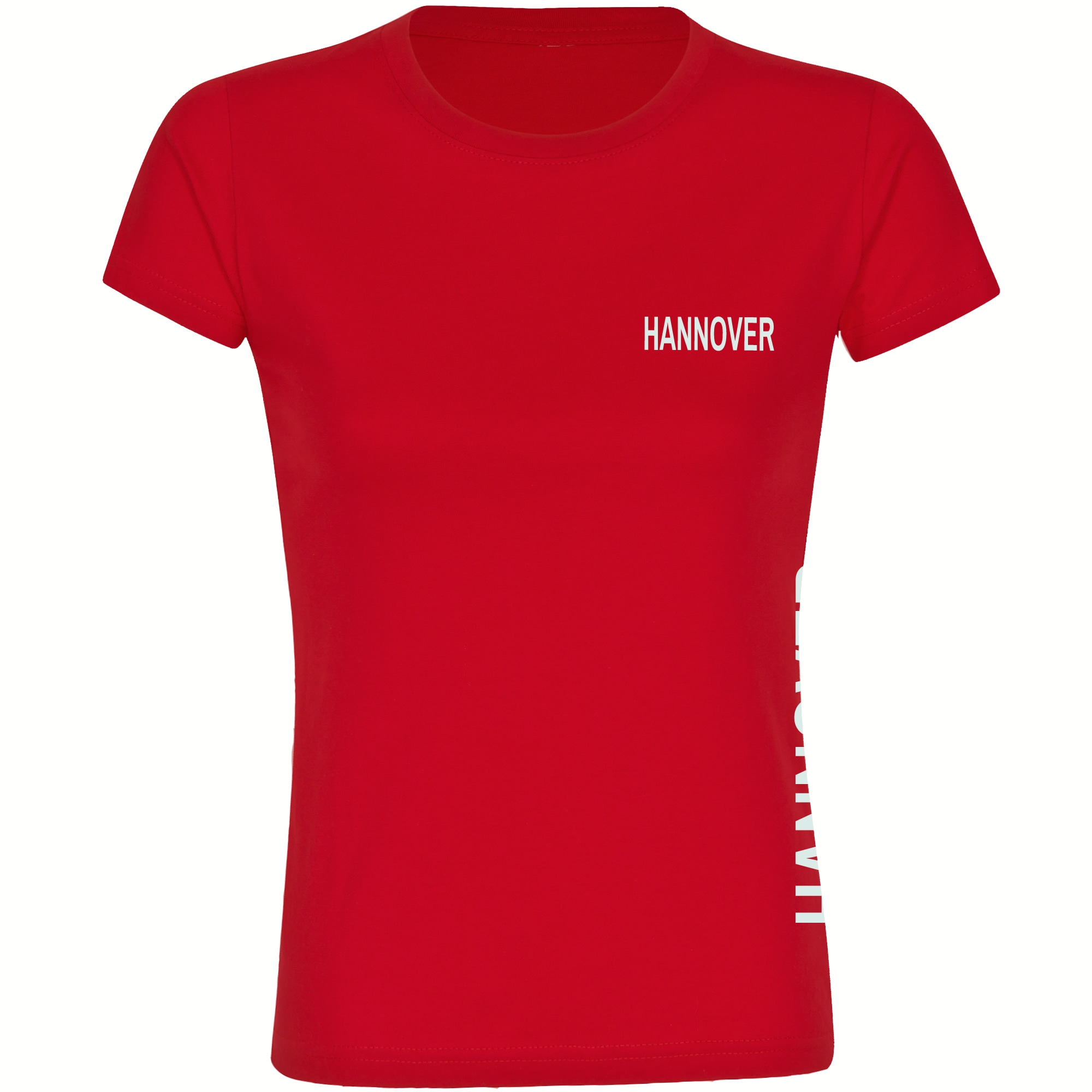 multifanshop Damen T-Shirt - Hannover - Brust & Seite - Druck wei&szlig; - Frauen - Bild 1
