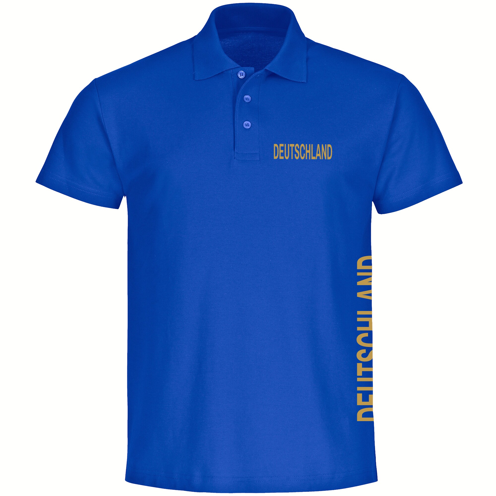 multifanshop Poloshirt - Deutschland - Brust & Seite Gold - Druck gold metallic - Polo - Bild 1